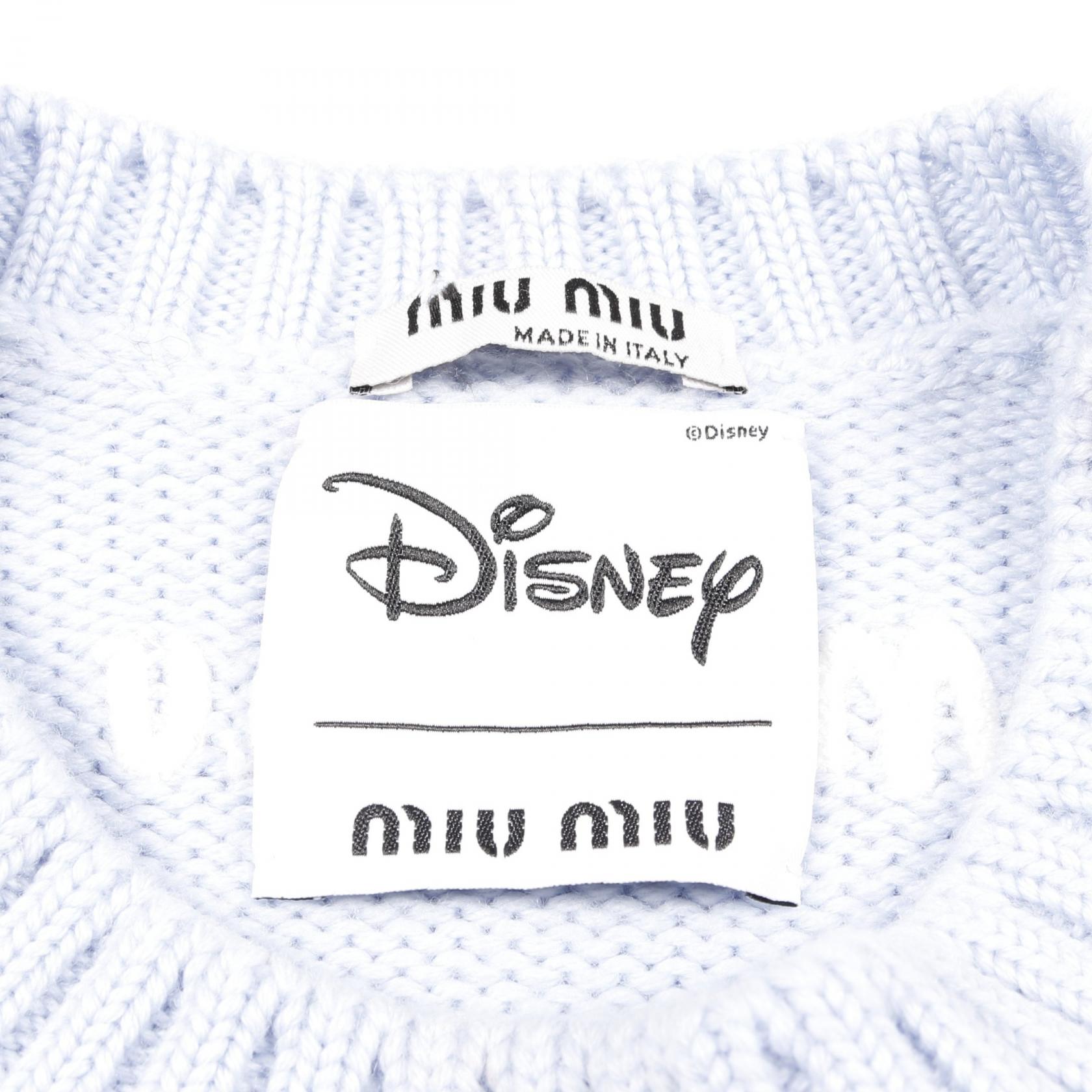 Miu Miu × Disney Pullover Sweater Knit Wool Blue Navy Red Size 40