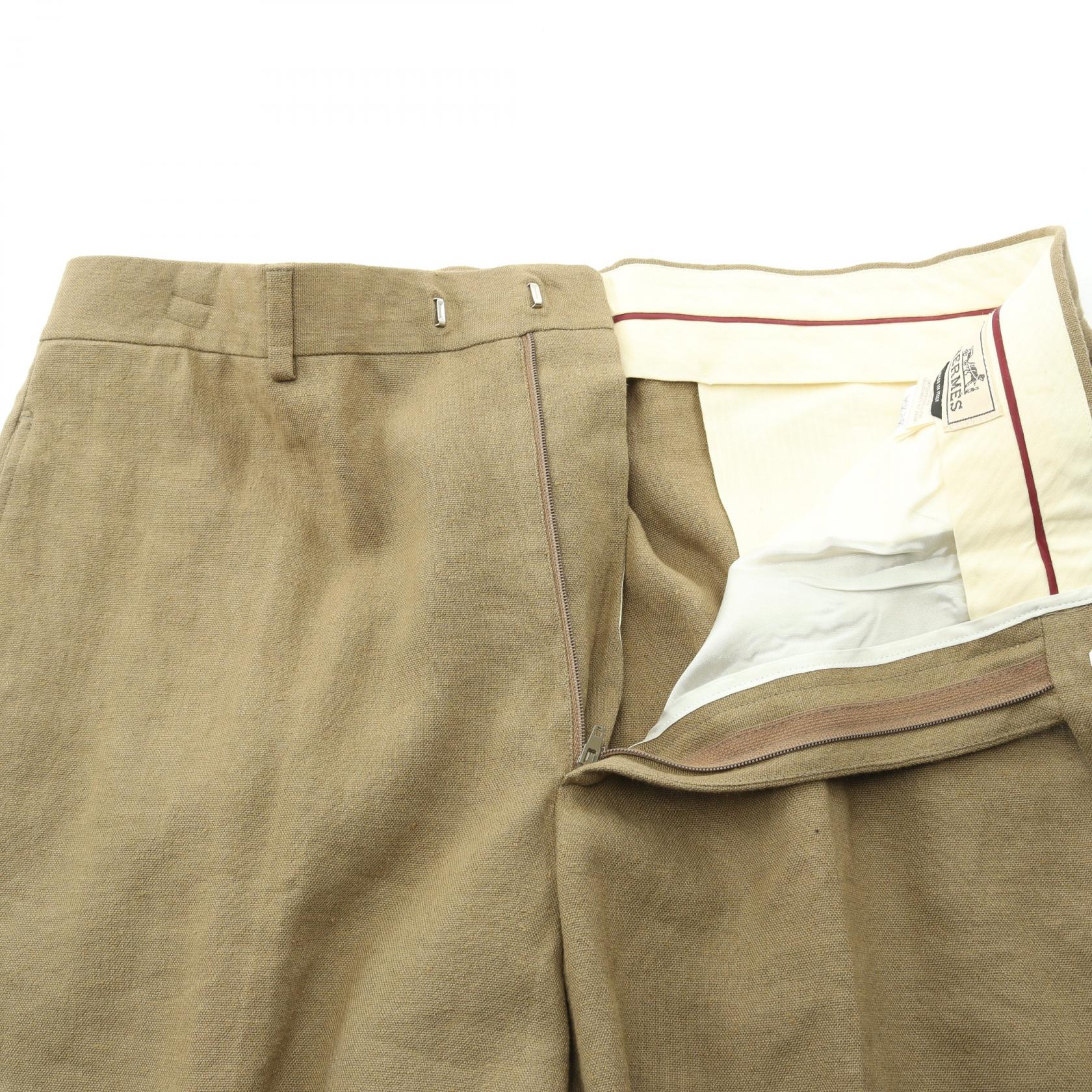専用　HERMES エルメス　チノパン　ベージュ HERMES Pants Trousers - Fabric / Linen - Khaki Size 54 Used mens