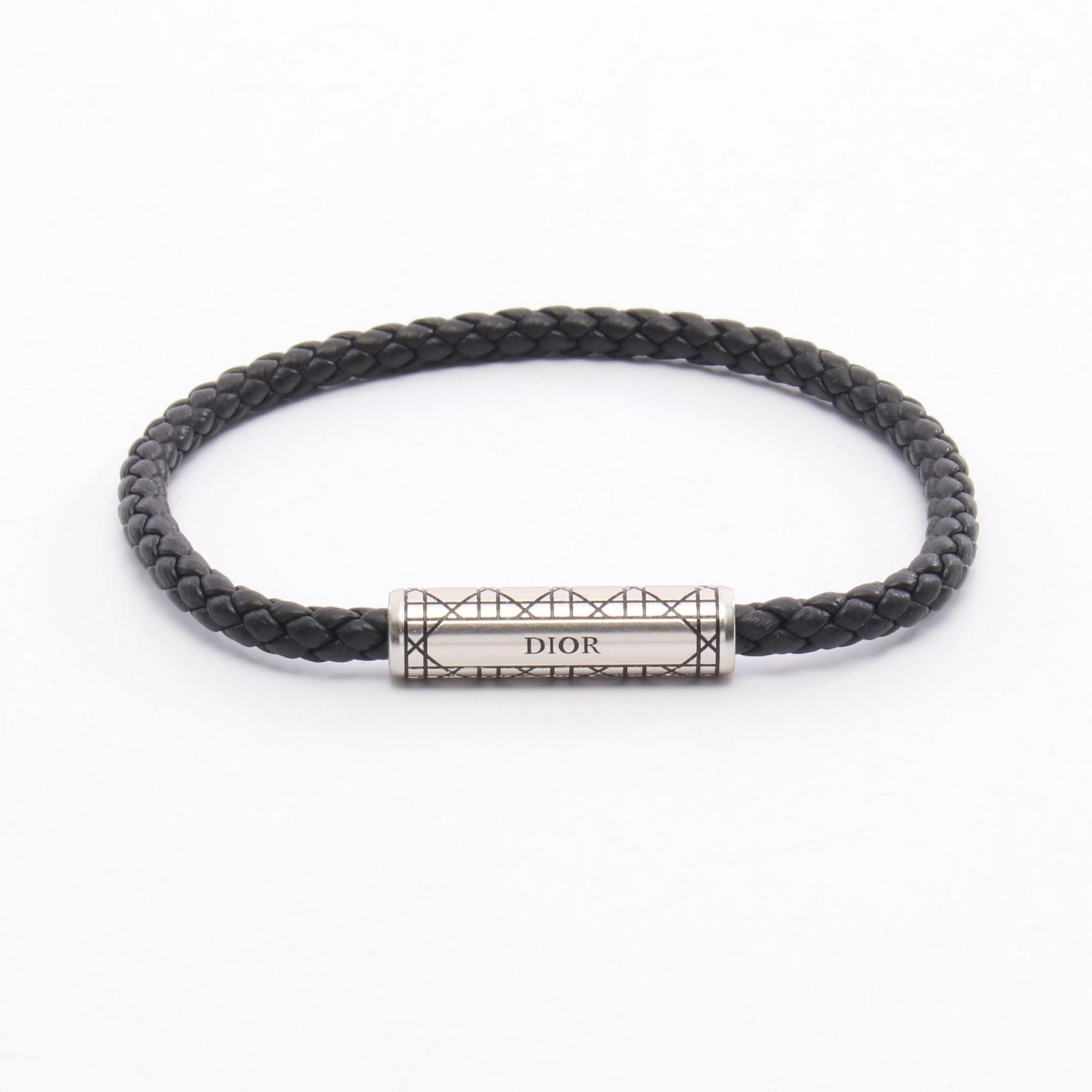 Christian Dior Cannage Braided Leather Bracelet 19cm