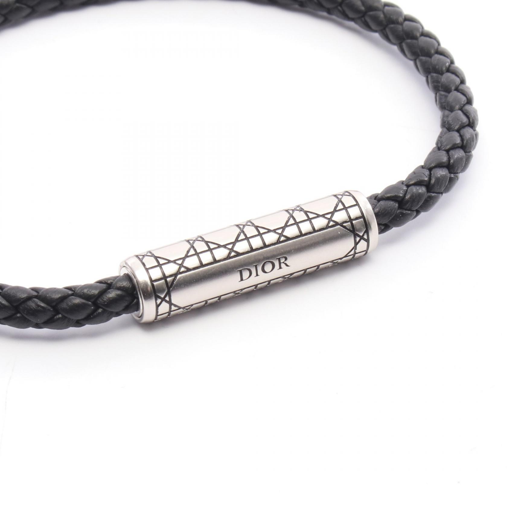 Dior ブレスレット Christian Dior Cannage Braided Leather Bracelet 19cm