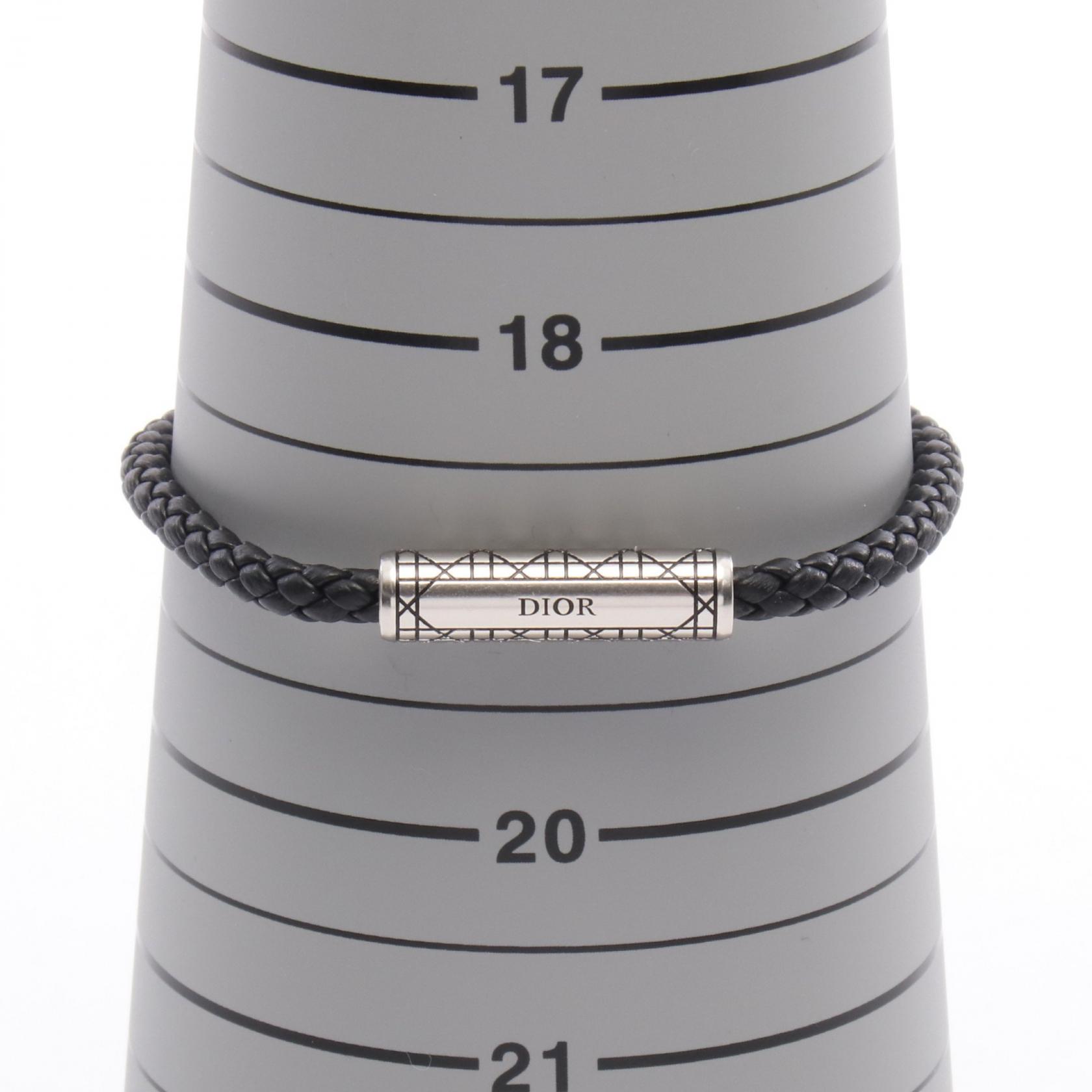 Christian Dior Cannage Braided Leather Bracelet 19cm