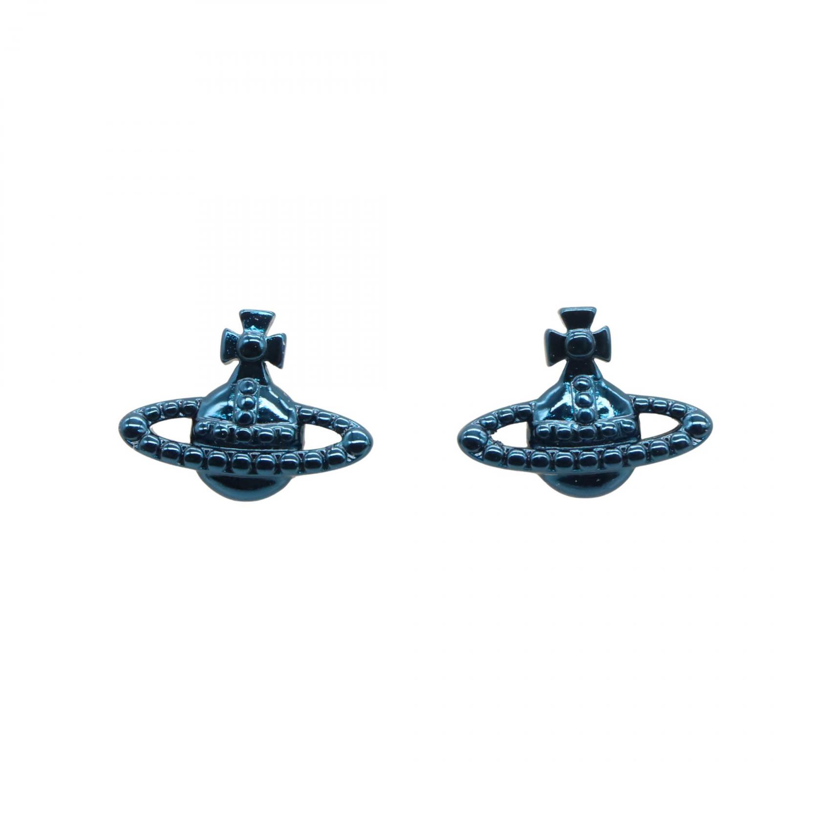 Vivienne Westwood 青色片耳用ピアス Vivienne Westwood Farah Orb Pierced earrings brass Blue NEW Unisex