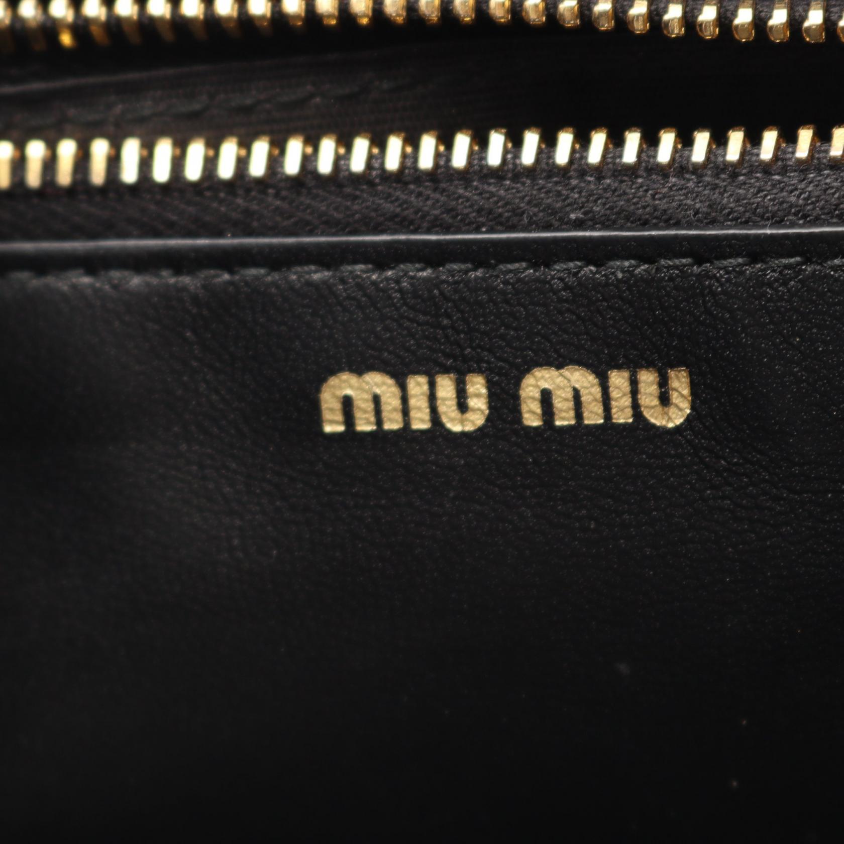 Miu Miu MATELASSE'1 Bifold long wallet purse 5MH109 leather Black