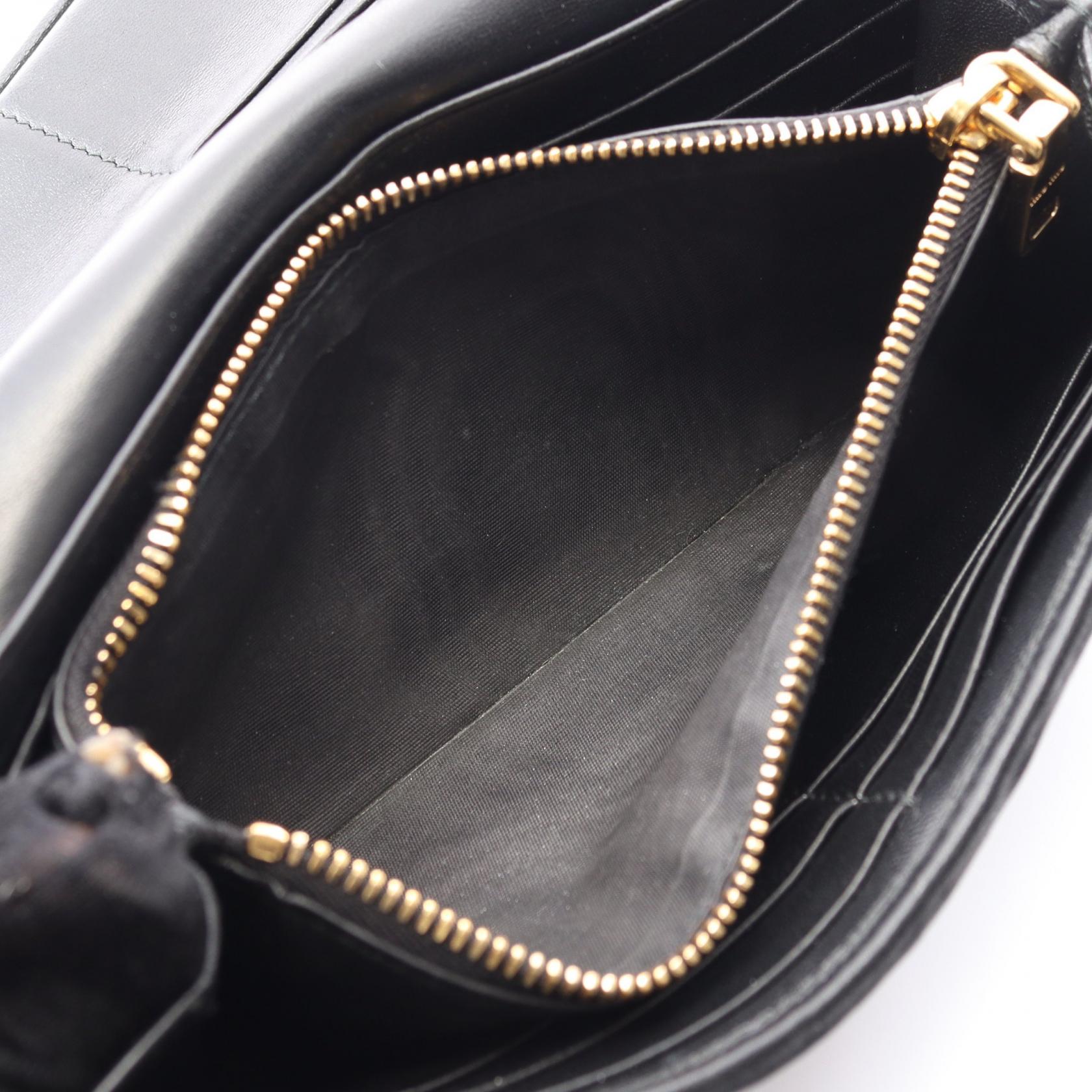 Miu Miu MATELASSE'1 Bifold long wallet purse 5MH109 leather Black