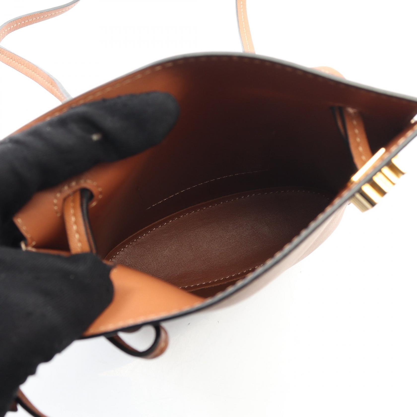 LOEWE Dice pocket Crossbody Shoulder Bag C630R12X01 leather Brown