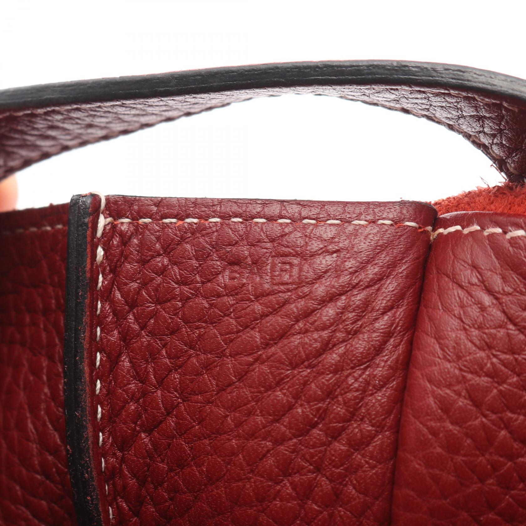 HERMES Halzan 31 Shoulder Handbag H082028CC55 Clemence leather Red