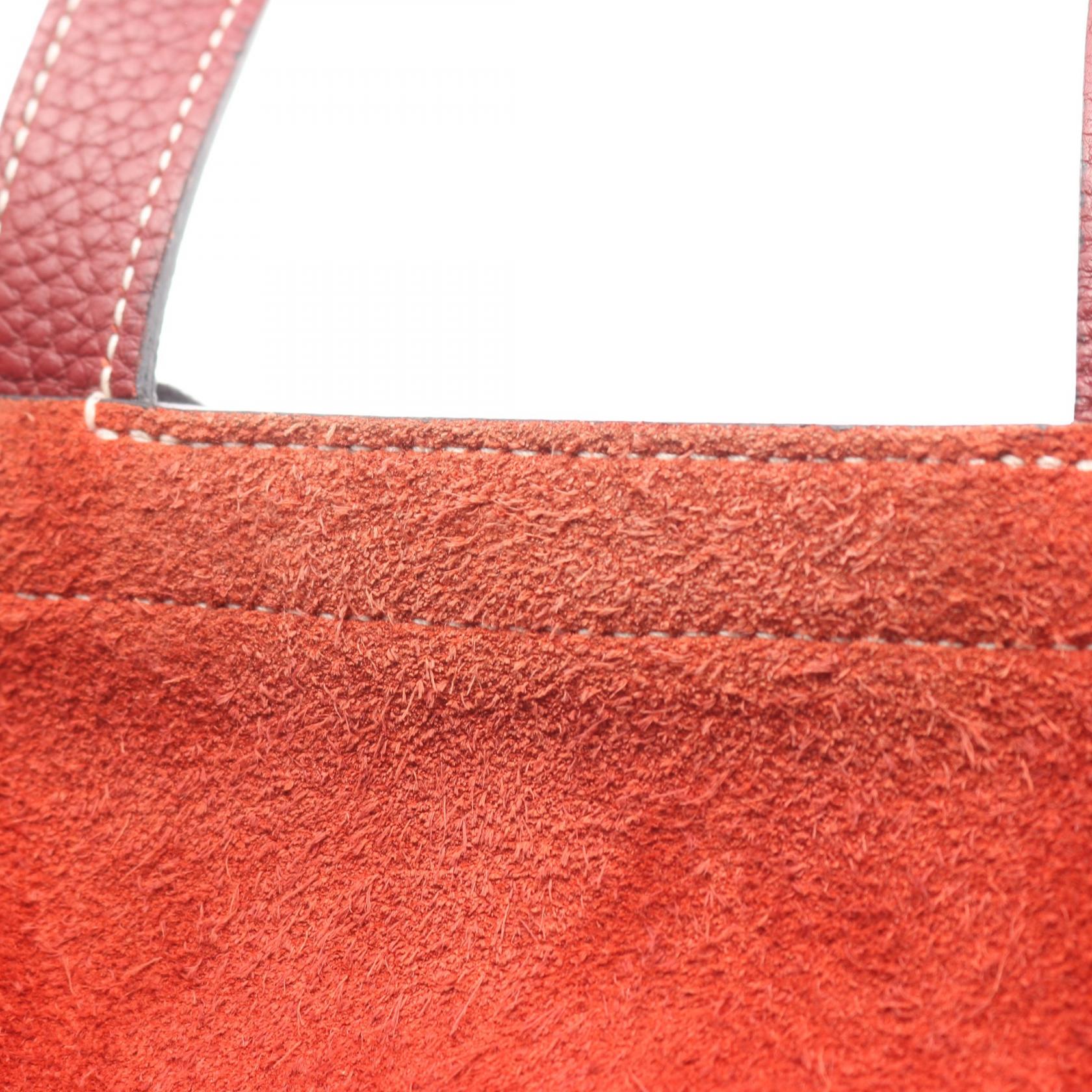 HERMES Halzan 31 Shoulder Handbag H082028CC55 Clemence leather Red