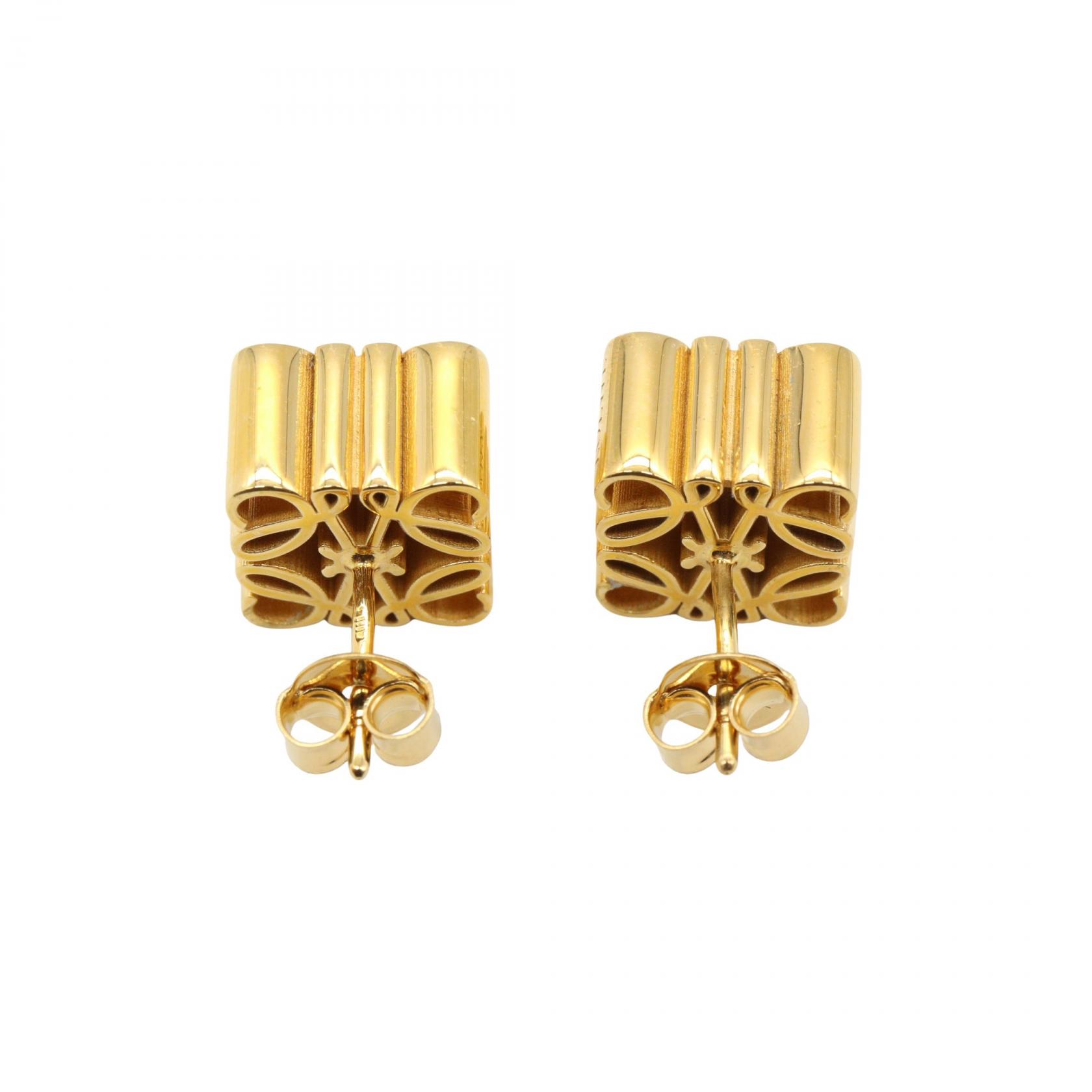 LOEWE Anagram Stud Pierced Earrings Silver925 Gold plated NEW | eBay