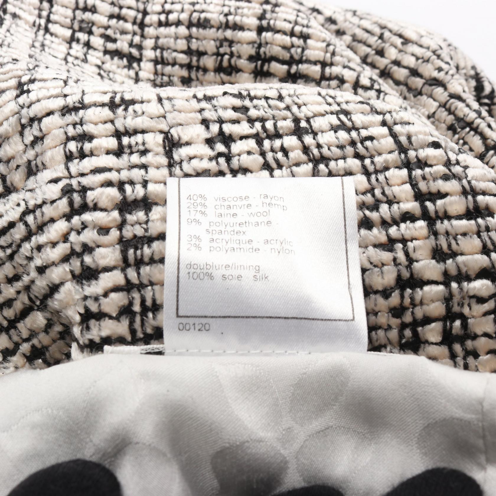 CHANEL COCO Mark Tweed sleeveless Dress #38 Rayon wool White Black