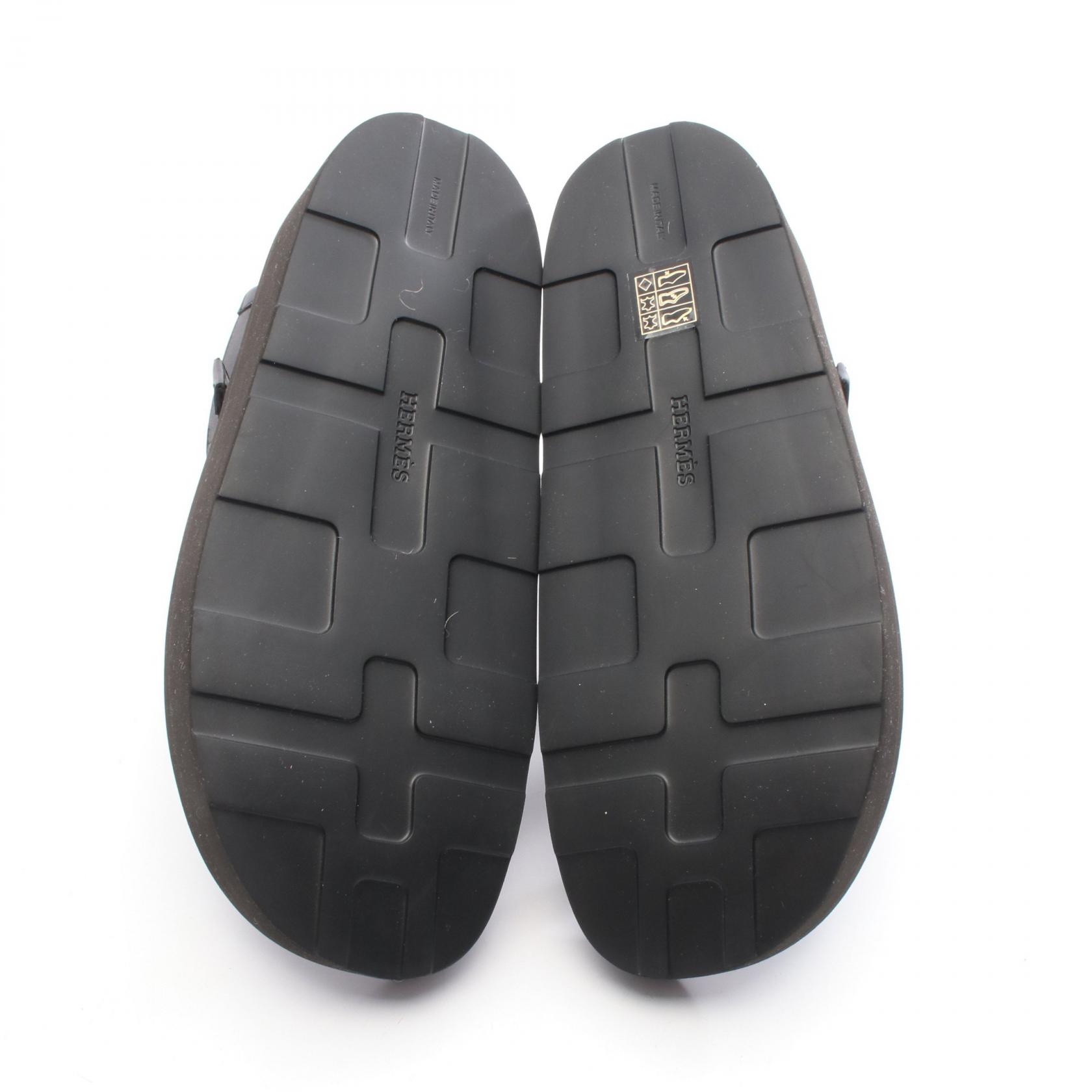 HERMES Enid Sandals shoes #39.5 leather Black Used Women | eBay