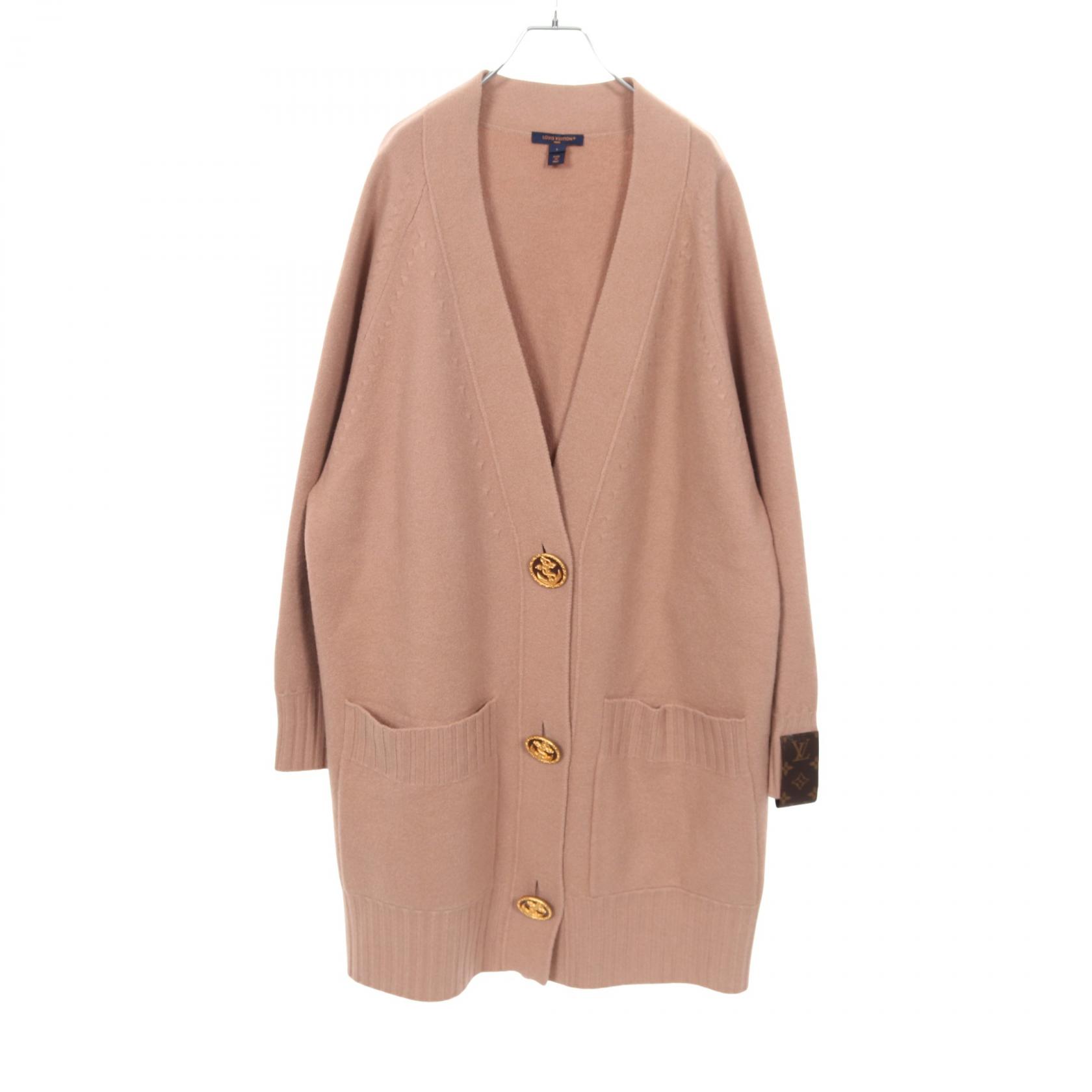 LOUIS VUITTON Monogram cardigan wool cotton Pink #L Used Women | eBay