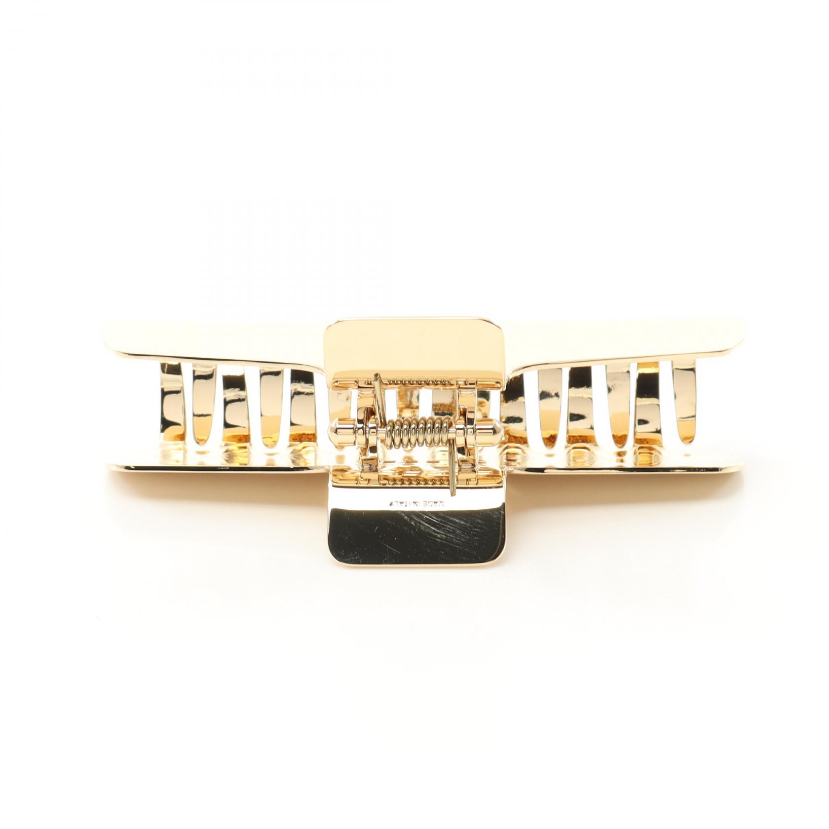 Miu Miu Hair clip Barrette 5IF2182DTUF0056 Gold Plated NEW Women