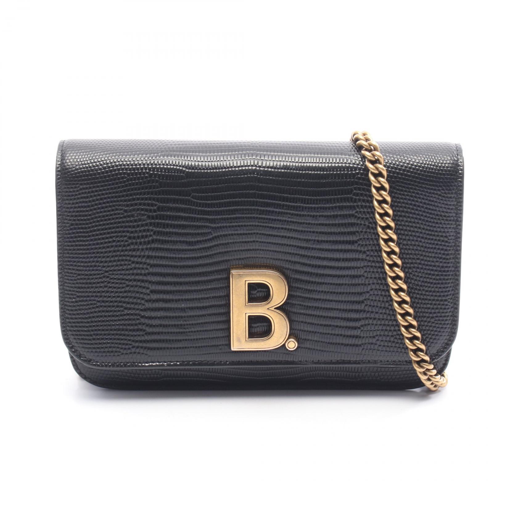 BALENCIAGA B. Dot Chain Shoulder Crossbody Bag 593615 leather