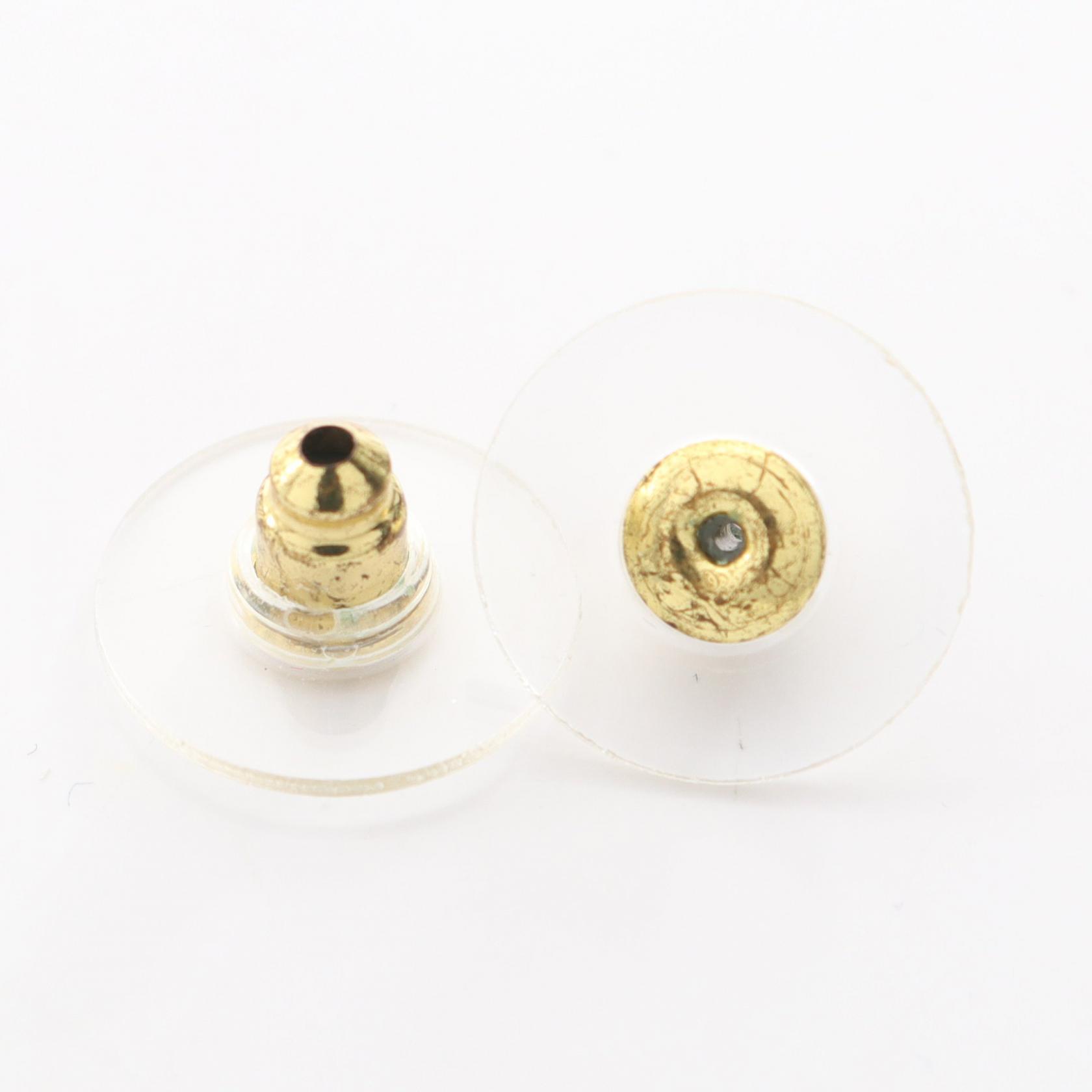 Chanel Coco Mark Pierced Earrings Gold #309252C84B CHANEL COCO Mark Pierced earrings Gold Plated Artificial  main image 2