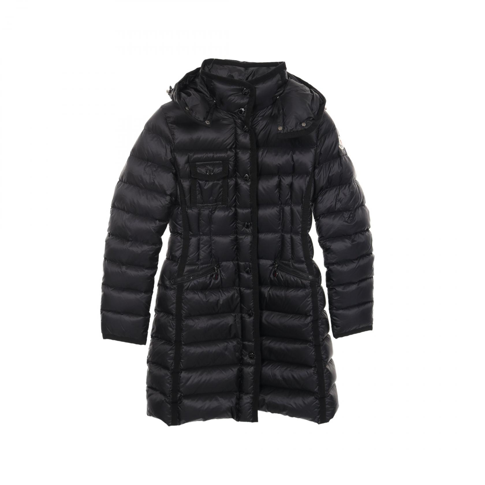 MONCLER HERMINE long Down jacket Coat Nylon Black Used Women size 