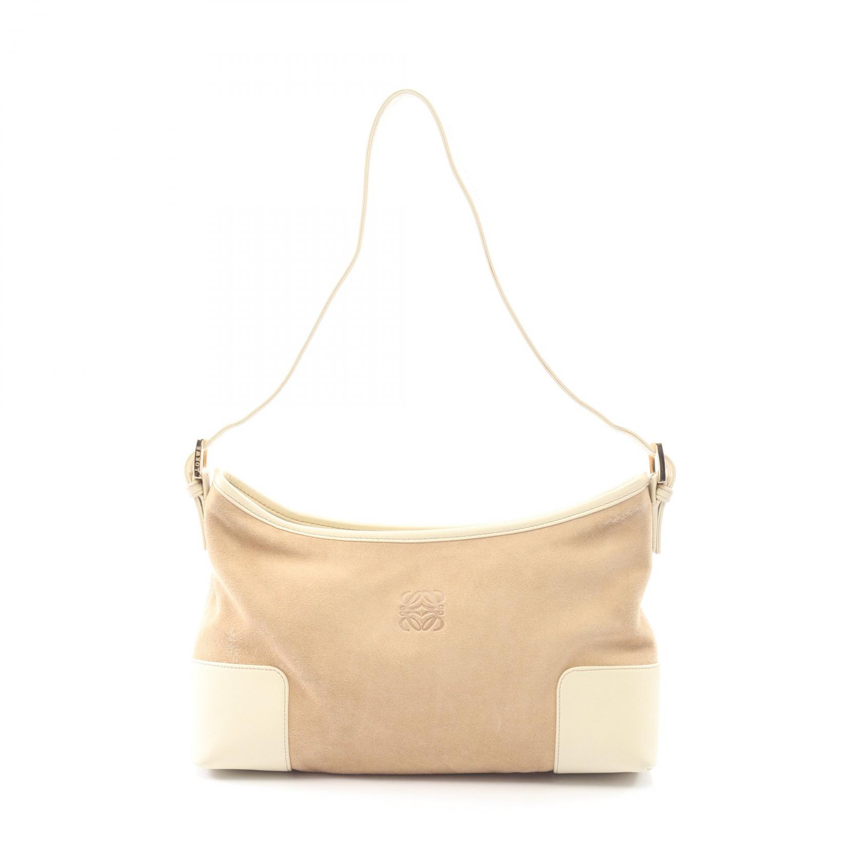 LOEWE anagram Shoulder Bag Suede leather Beige Used Women | eBay