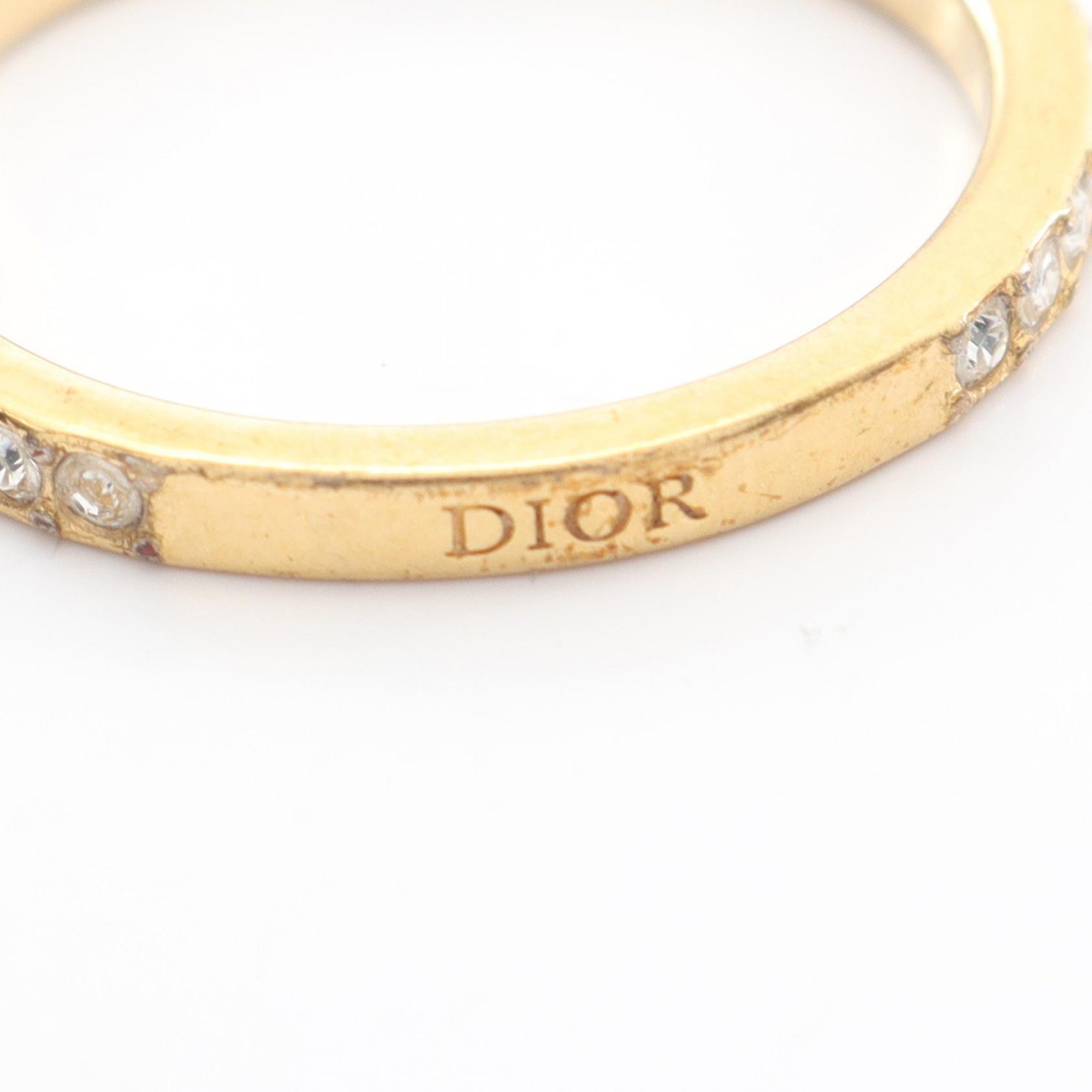 Dior Ring Gold Plated Rhinestone Used women US size 6 | eBay