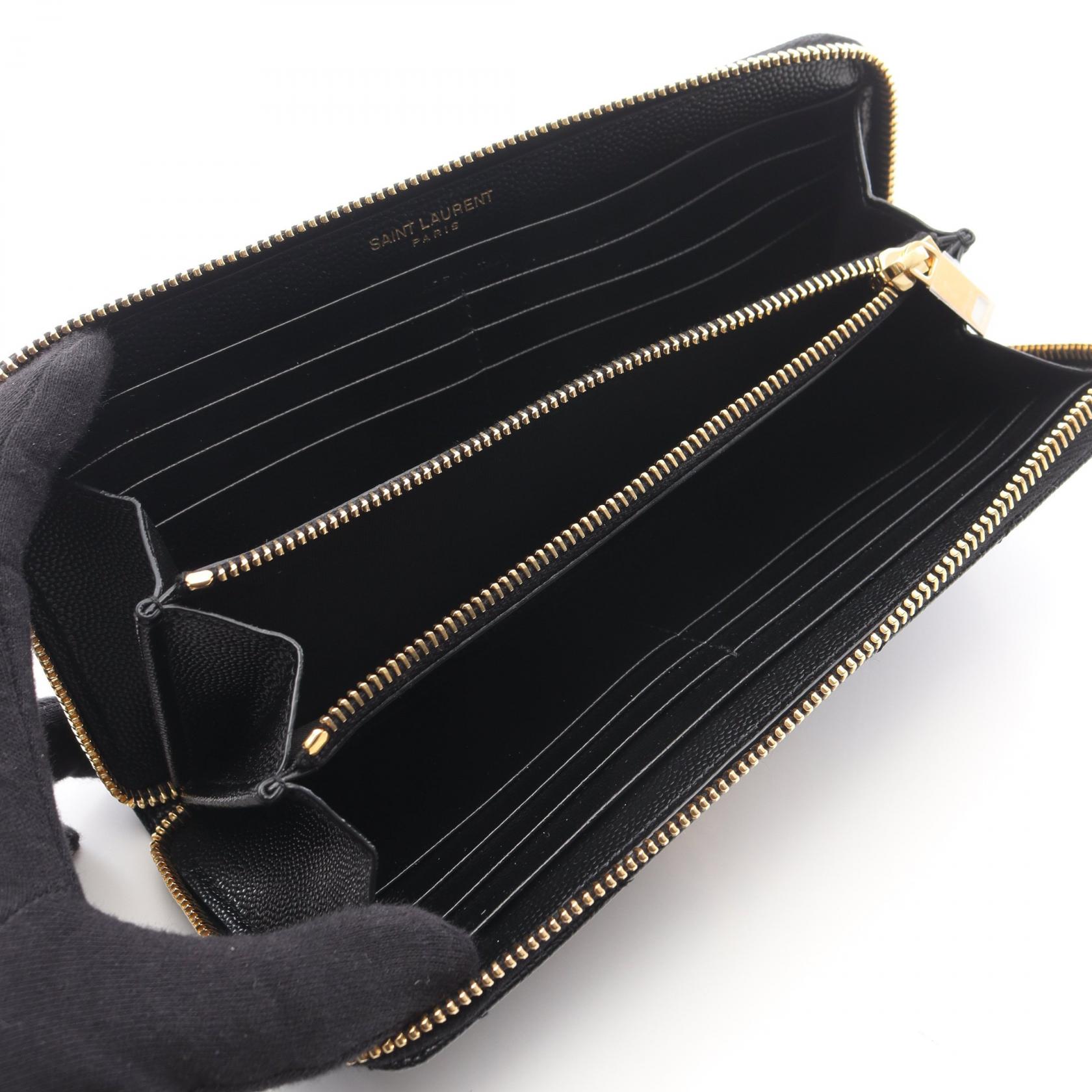 SAINT LAURENT PARIS Monogram long wallet 358094BOW011000 leather