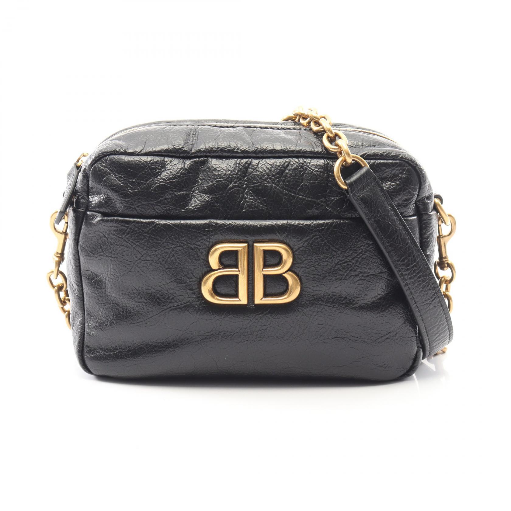 BALENCIAGA MONACO XS Camera crossbody Shoulder Bag 806459 leather