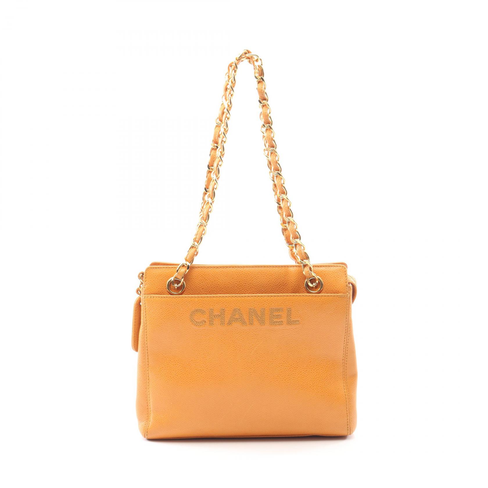 シャネル CHANELロゴ チェーントート ゴールド金具