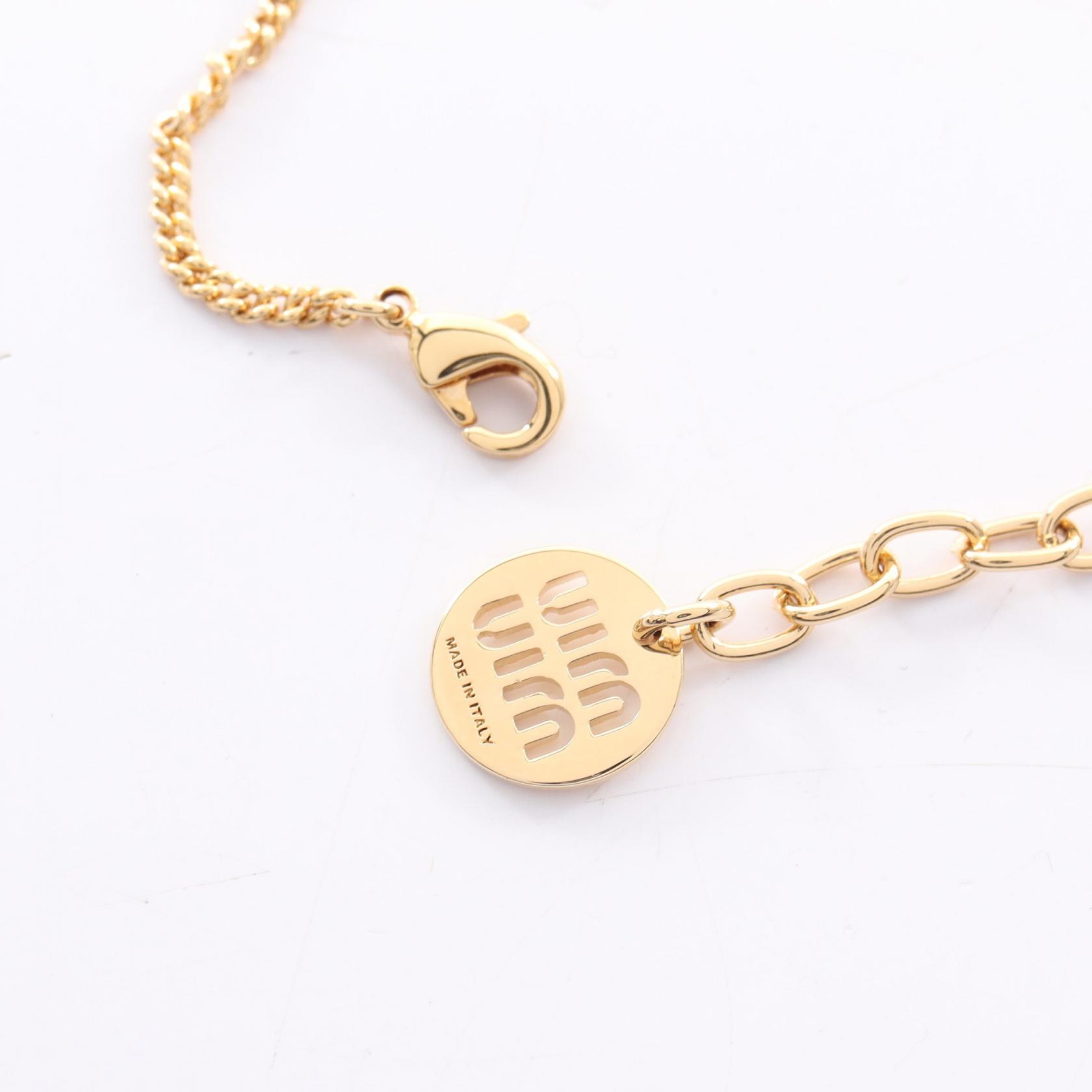 Miu Miu Logo Bracelet 5IB6322F6TF0002 Gold Plated Enamel 18.5cm