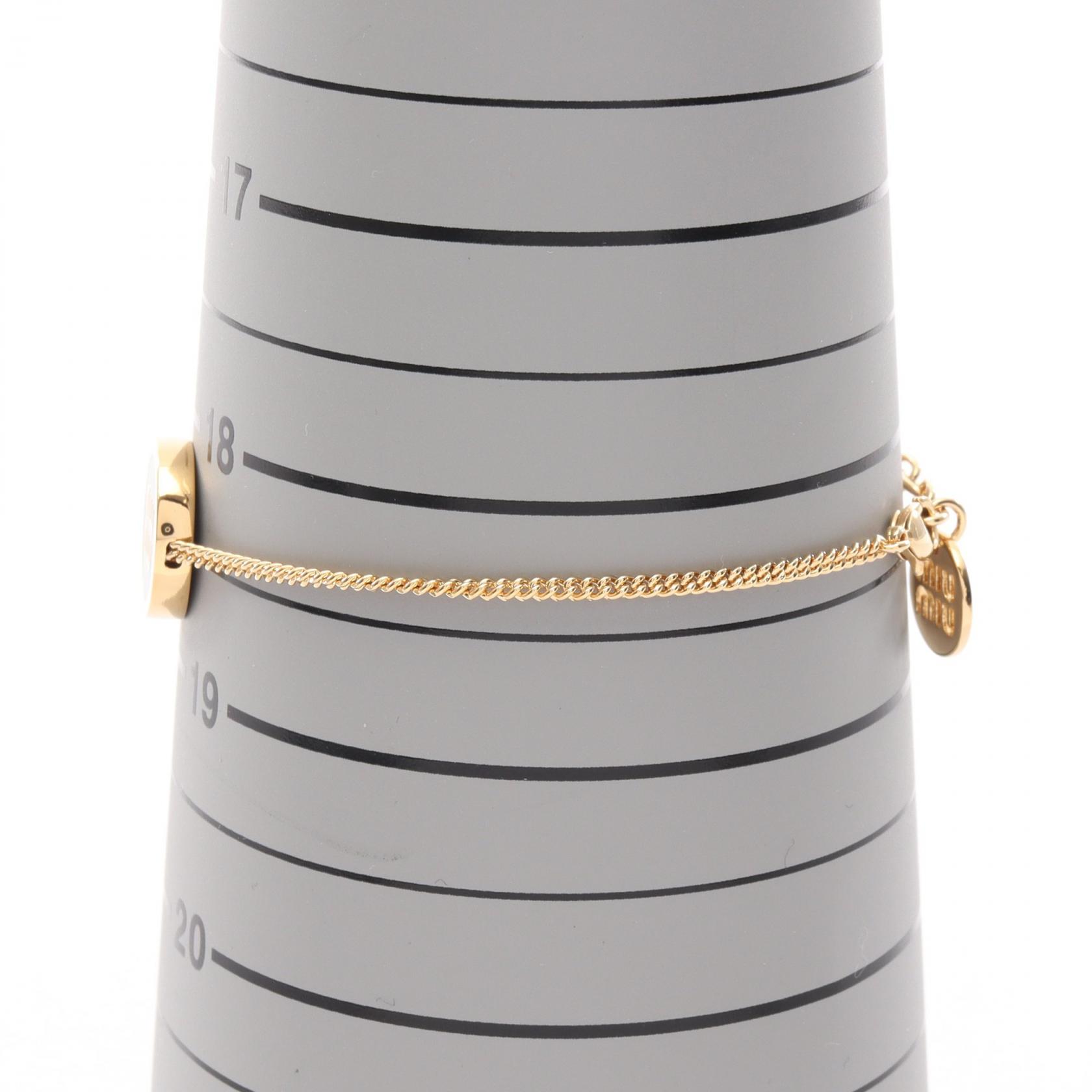 Miu Miu Logo Bracelet 5IB6322F6TF0002 Gold Plated Enamel 18.5cm