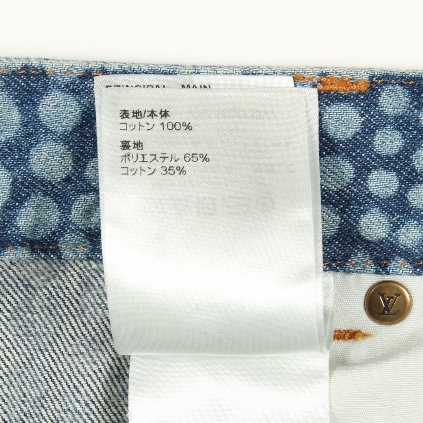 LOUIS VUITTON LV x YK Allover Pumpkin Denim pants cotton Blue #32