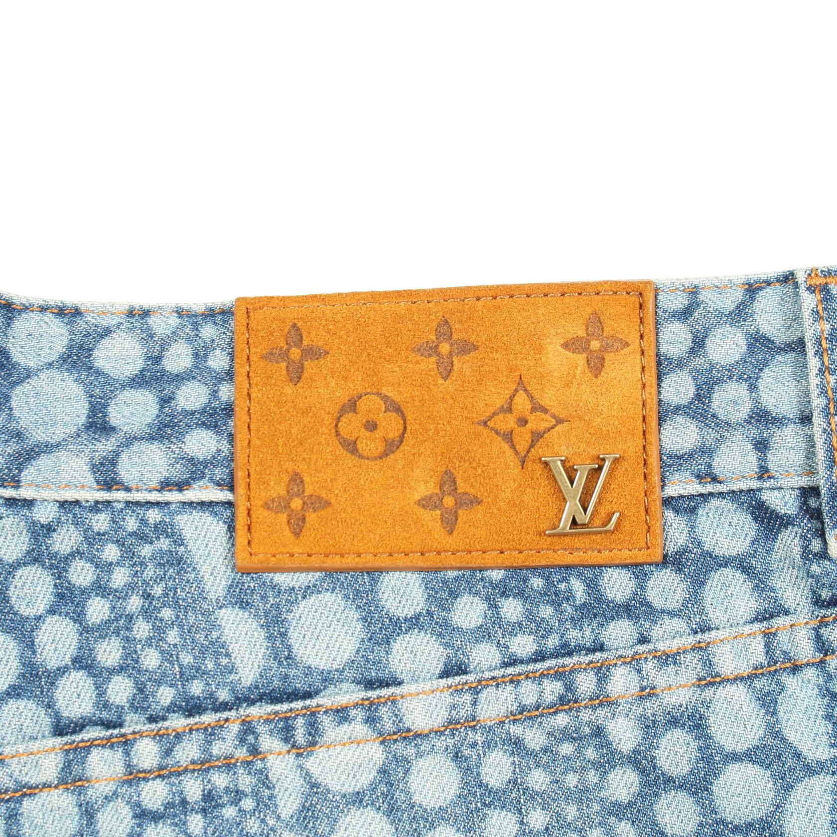 LOUIS VUITTON デニム調ハンカチ LOUIS VUITTON LV x YK Allover Pumpkin Denim pants cotton Blue #32