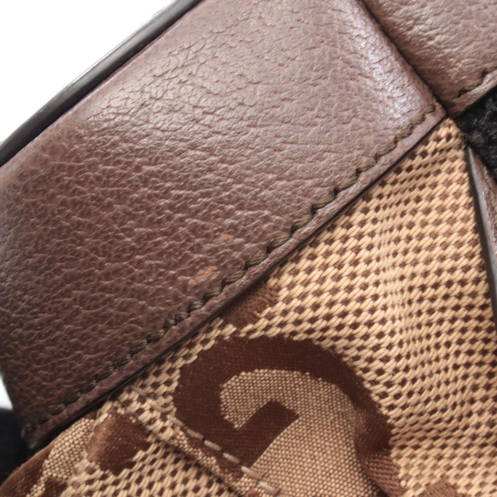 Gucci Backpack Jumbo GG Beige Brown Canvas Leather Gucci Brown Monogram Jumbo GG Canvas and Leather Backpack main image 3