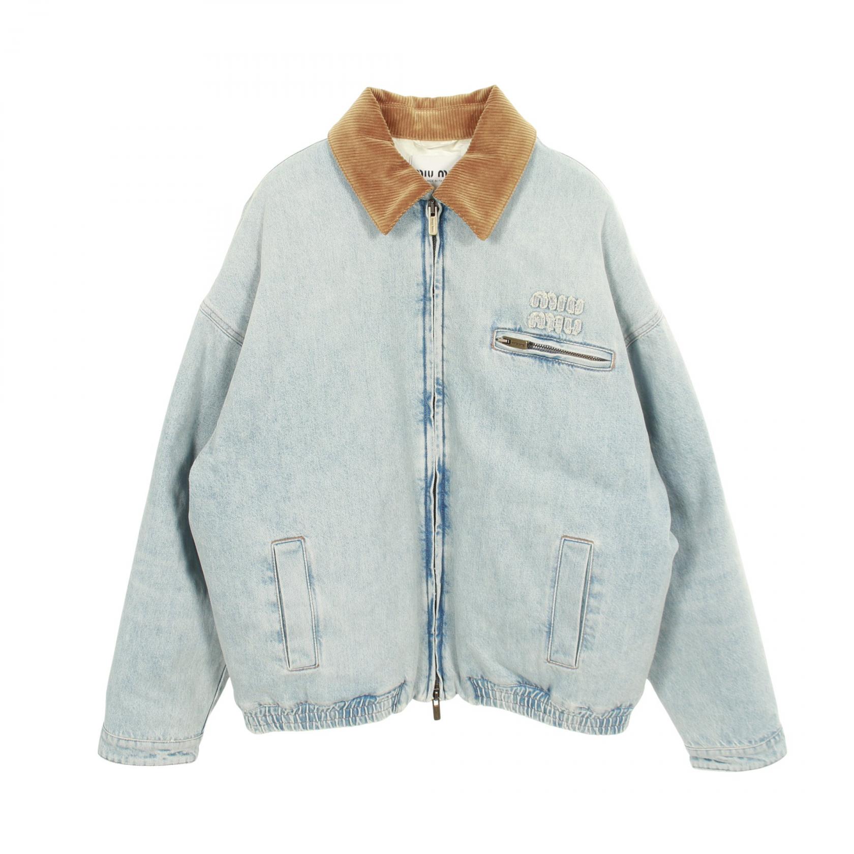 MIU MIU ヒッコリー ストライプ デニムジャケット 38 美品 Miu Miu Blouson Denim Jacket cotton Blue #38 Used Women | eBay