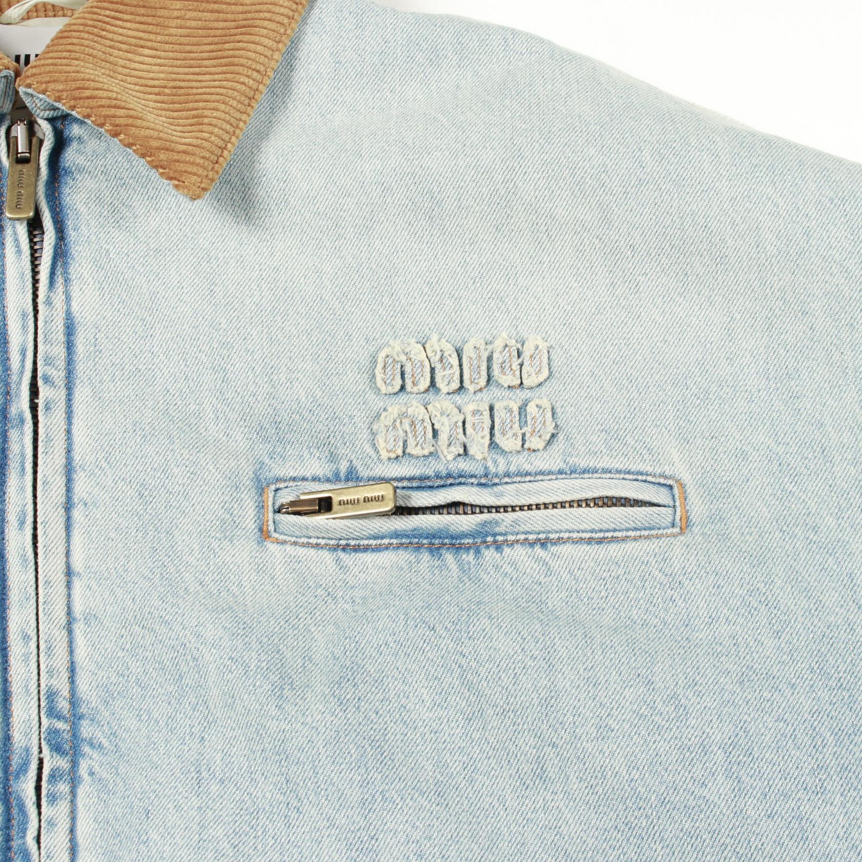 Miu Miu Blouson Denim Jacket cotton Blue #38 Used Women | eBay