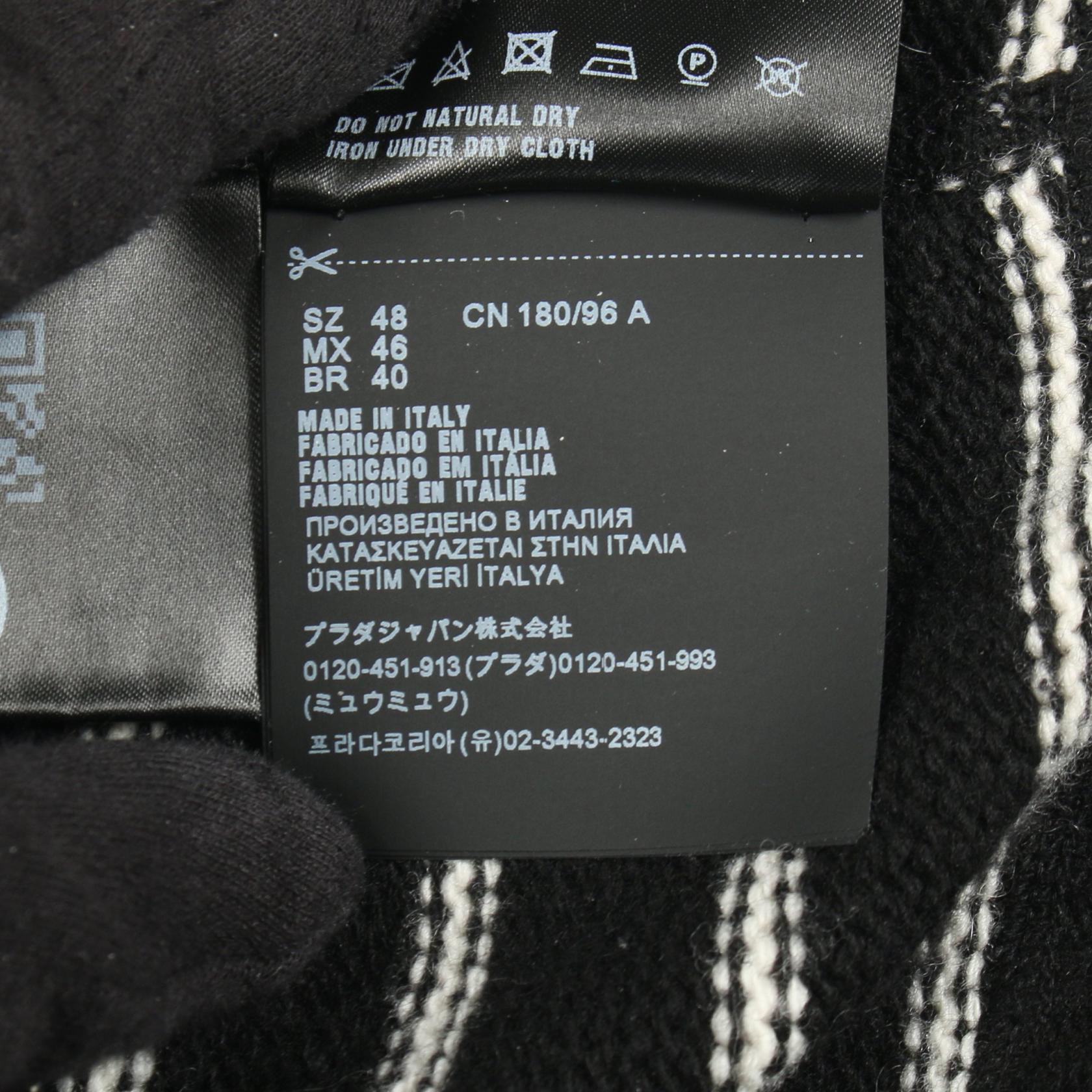 PRADA Knitwear Sweater UMB481 wool cashmere Black White Striped
