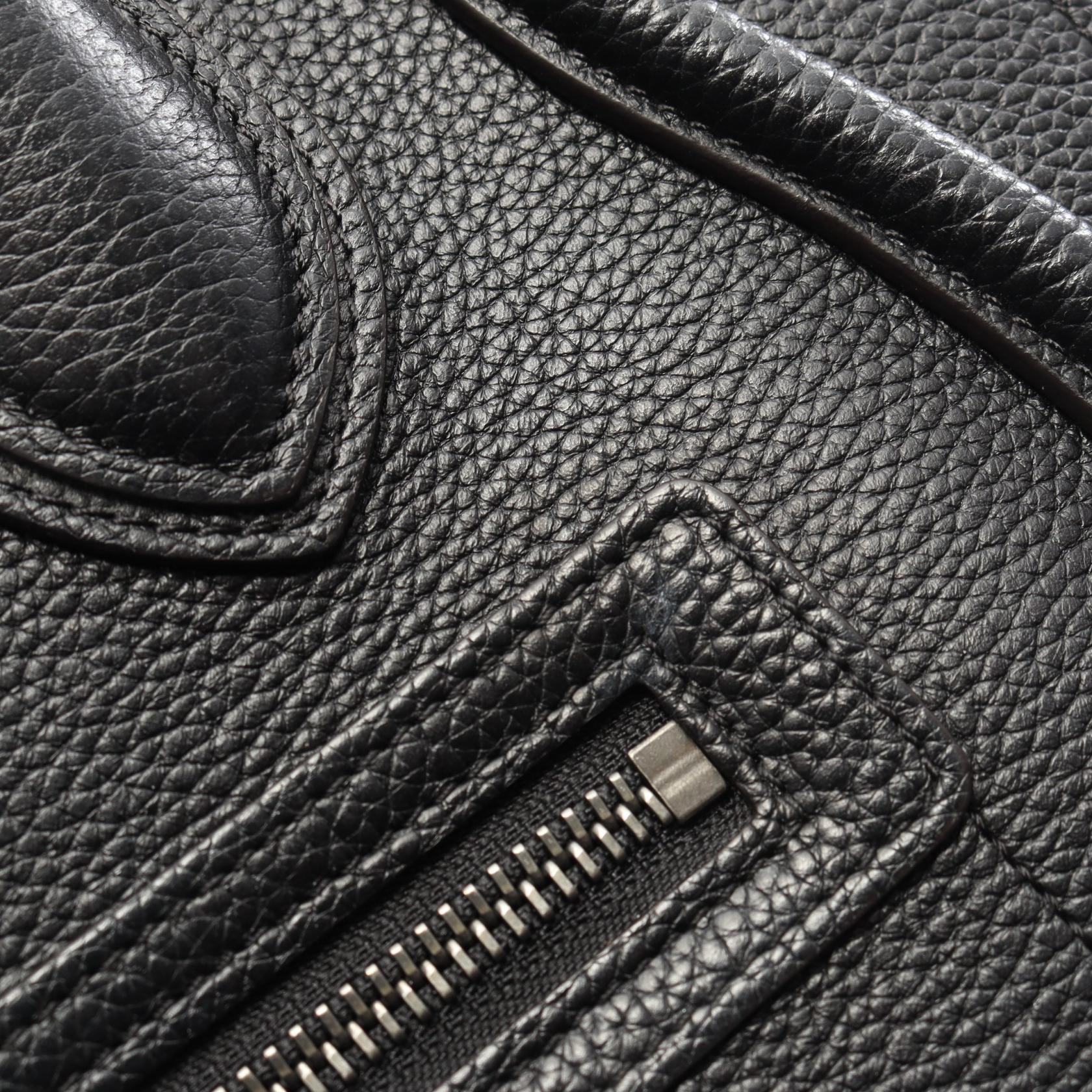 CELINE Luggage micro shopper Tote Bag 167793 leather Black Used