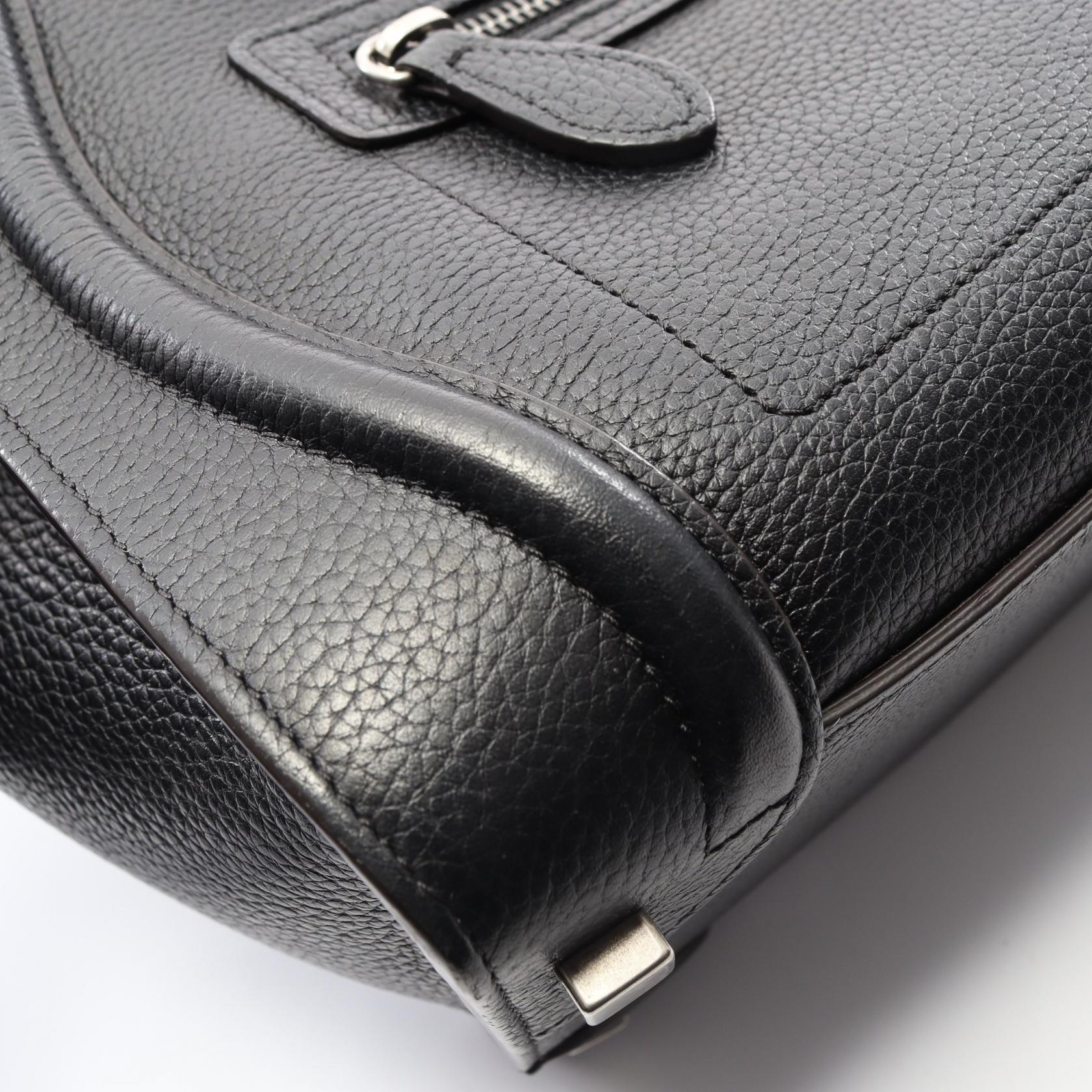 CELINE Luggage micro shopper Tote Bag 167793 leather Black Used