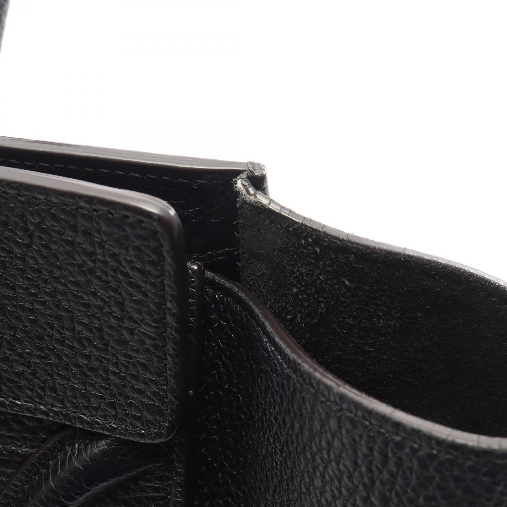 CELINE Luggage micro shopper Tote Bag 167793 leather Black Used