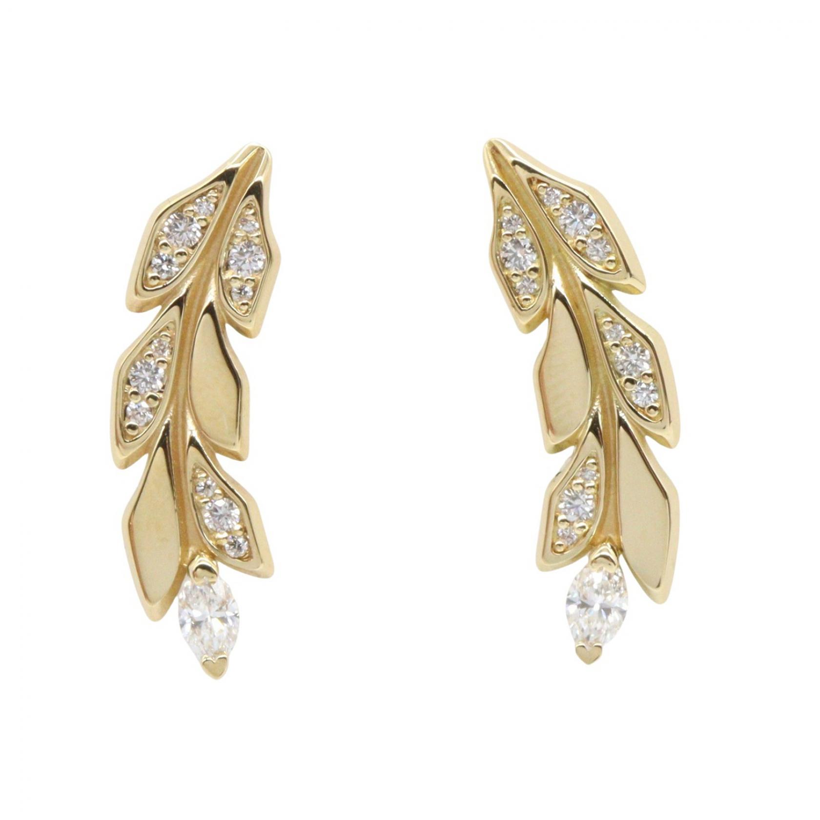 TIFFANY＆CO Victoria Vine Climber Diamond Earrings 18KYG Yellow