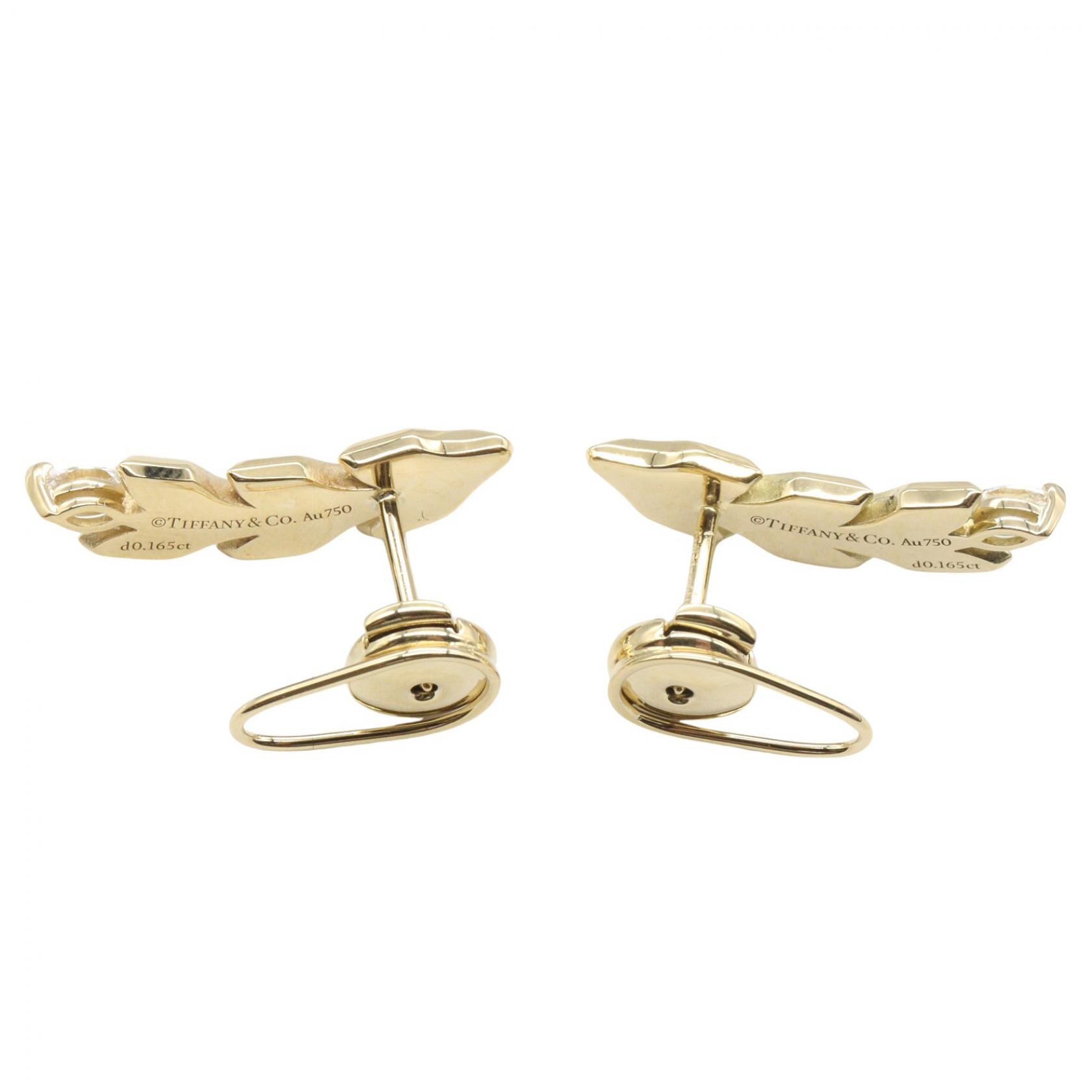 TIFFANY & CO. 18kYG キャッチ片方 TIFFANY＆CO Victoria Vine Climber Diamond Earrings 18KYG Yellow