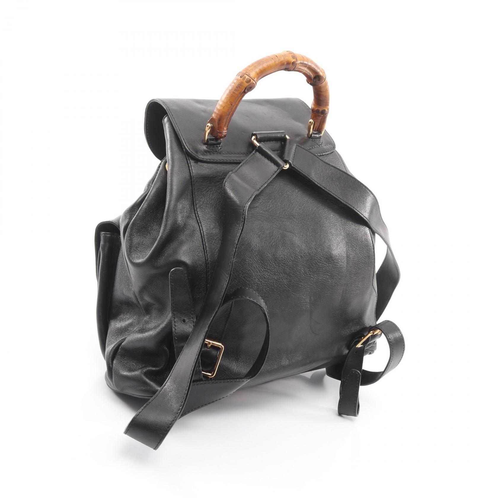 GUCCI Bamboo Rucksack Backpack bag 003 2058 0016 leather Black