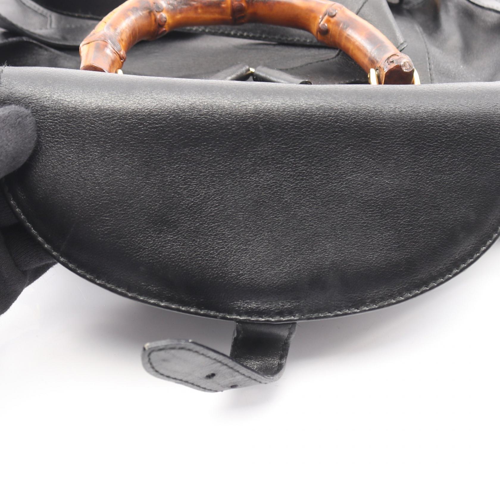 GUCCI Bamboo Rucksack Backpack bag 003 2058 0016 leather Black