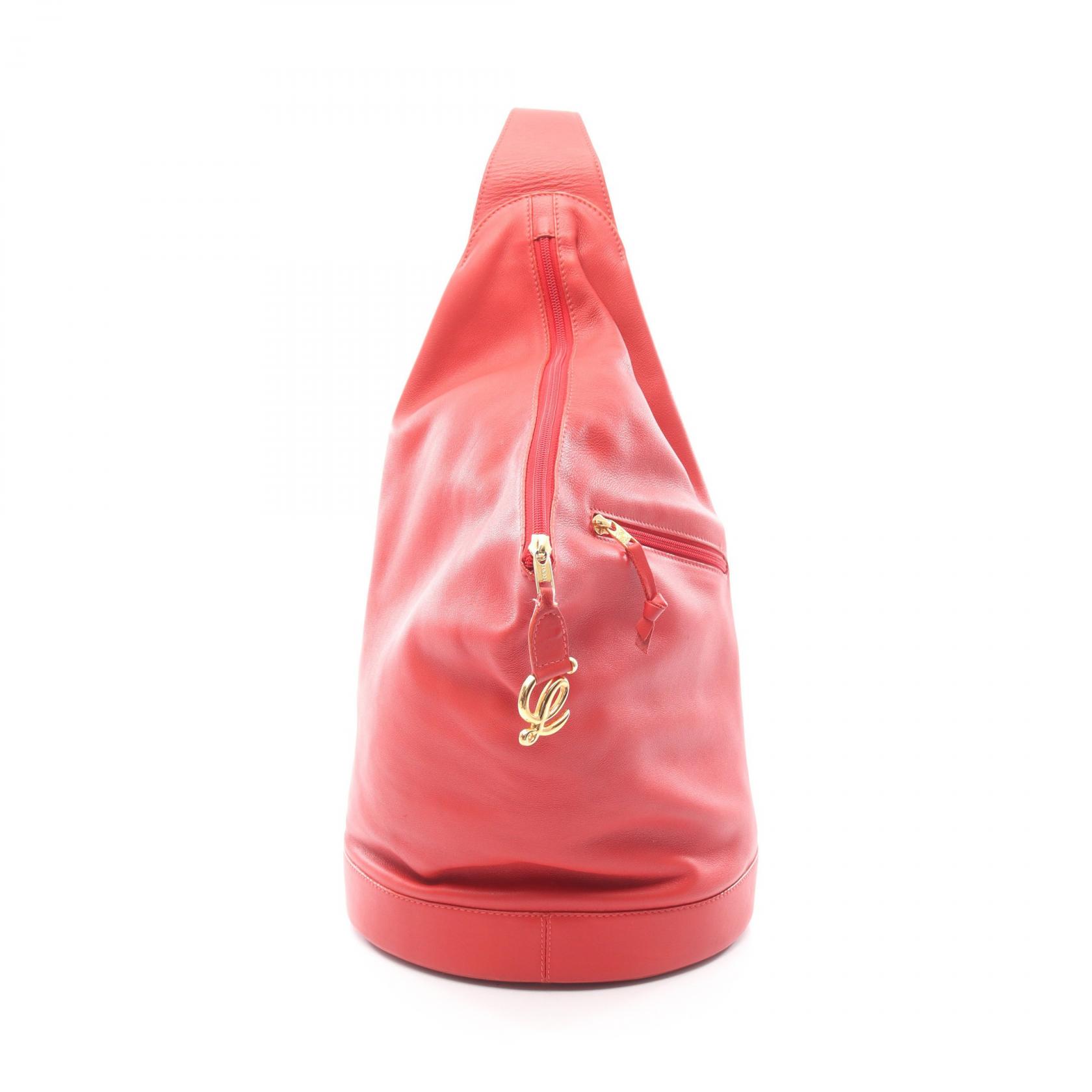 LOEWE Anton Rucksack Backpack shoulder bag leather Red Used Women 