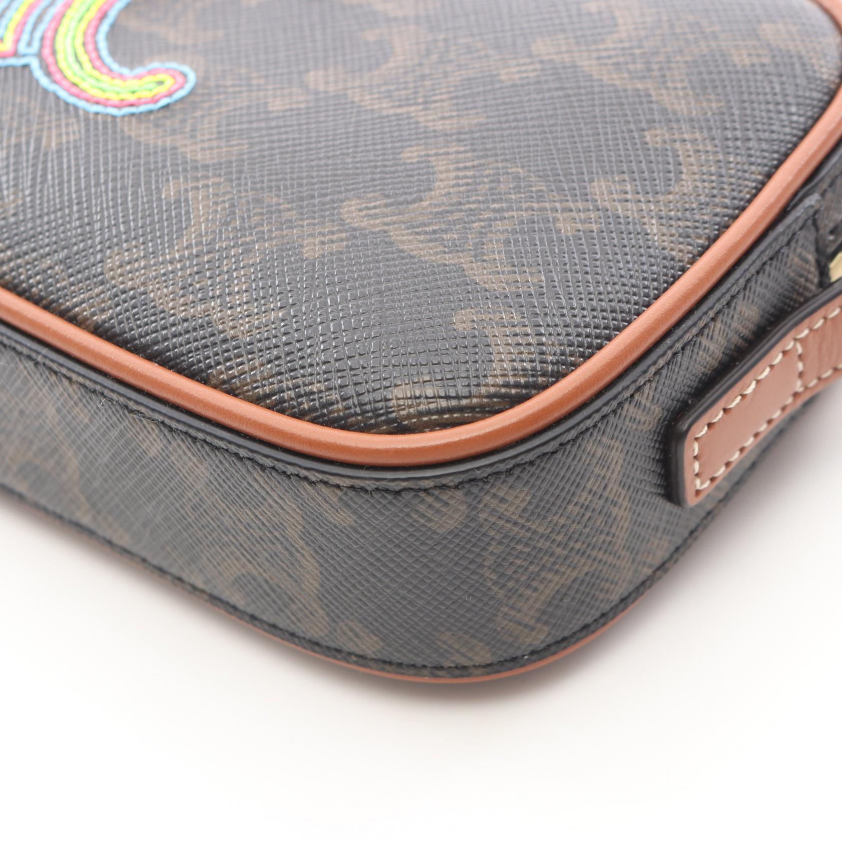 CELINE Cuir Triomphe Mini Camera Shoulder Handbag PVC coated
