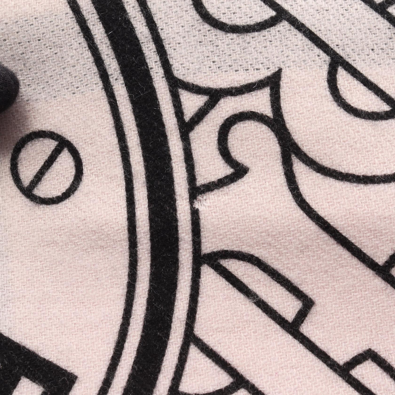 BURBERRY TB Monogram Scarf 8049008 cashmere Pink Black Used Women