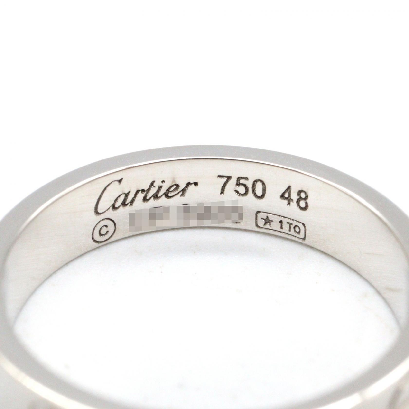 CARTIER Mini Love Ring 18KWG White Gold Used Women US size #4.24