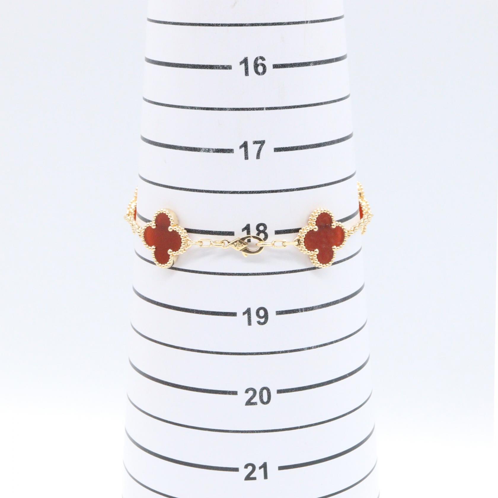 Van Cleef & Arpels Vintage Alhambra Carnelian Bracelet 18KYG Gold