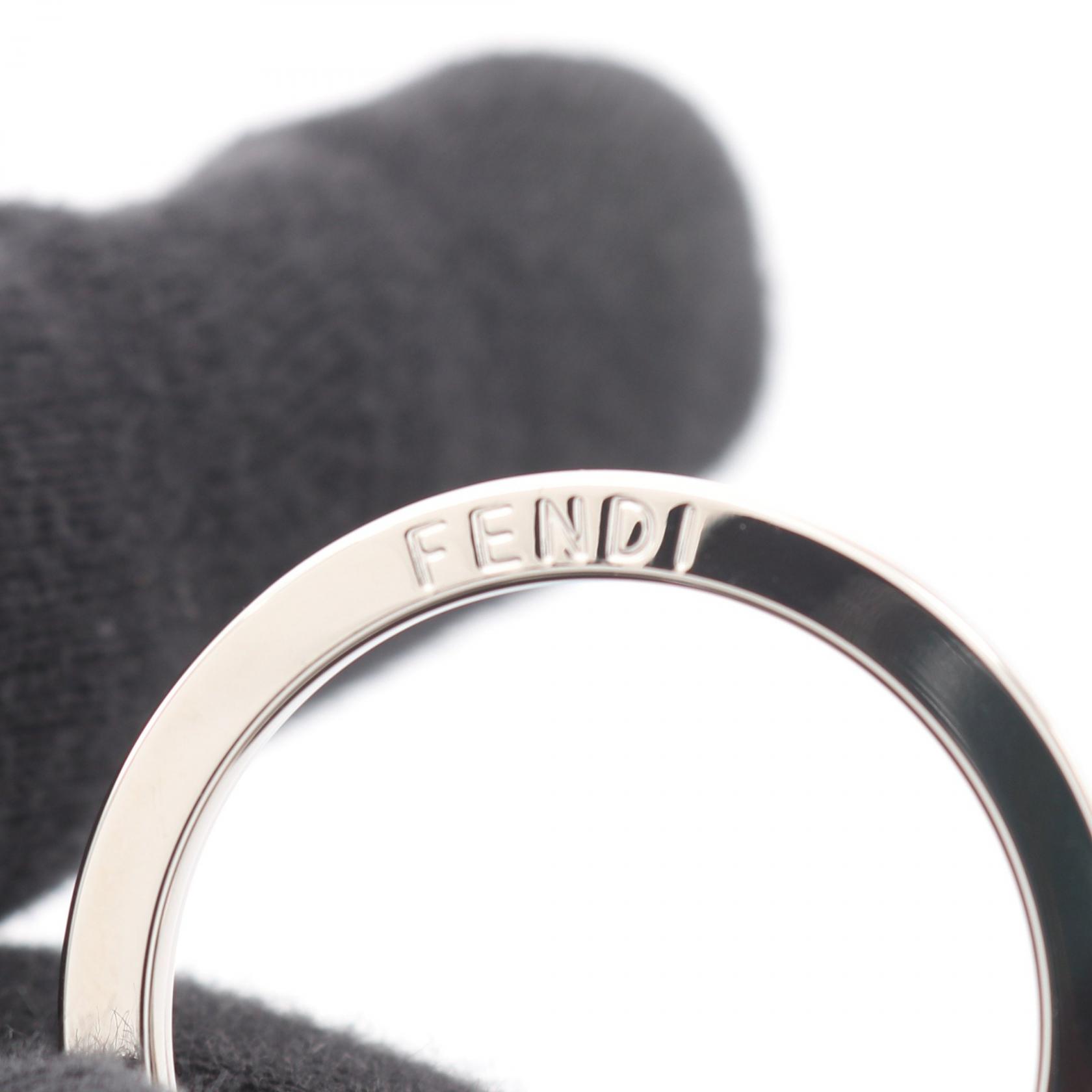 FENDI FF Square Zucca Key ring holder 7AP100AFCBF0GXN canvas Black
