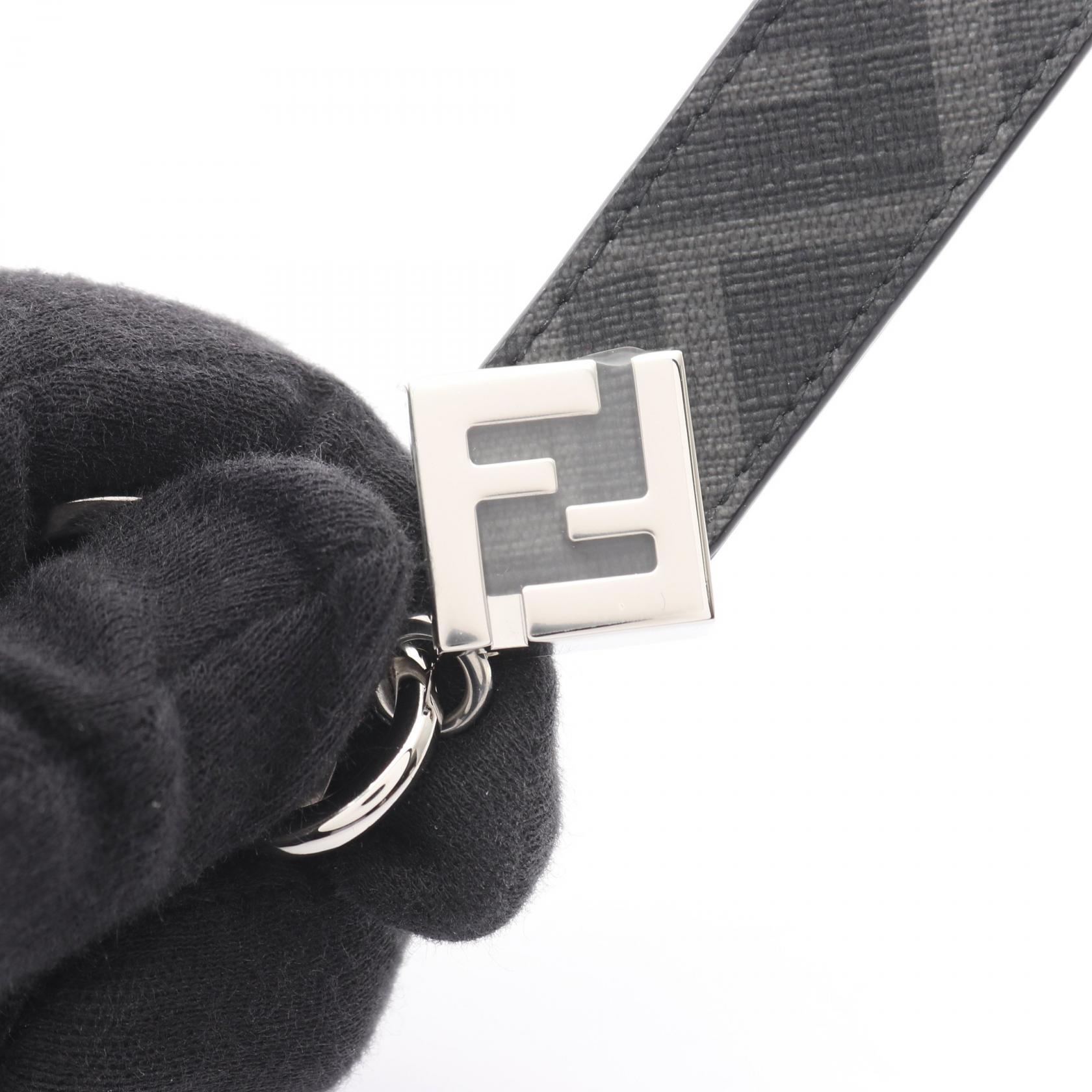 FENDI FF Square Zucca Key ring holder 7AP100AFCBF0GXN canvas Black