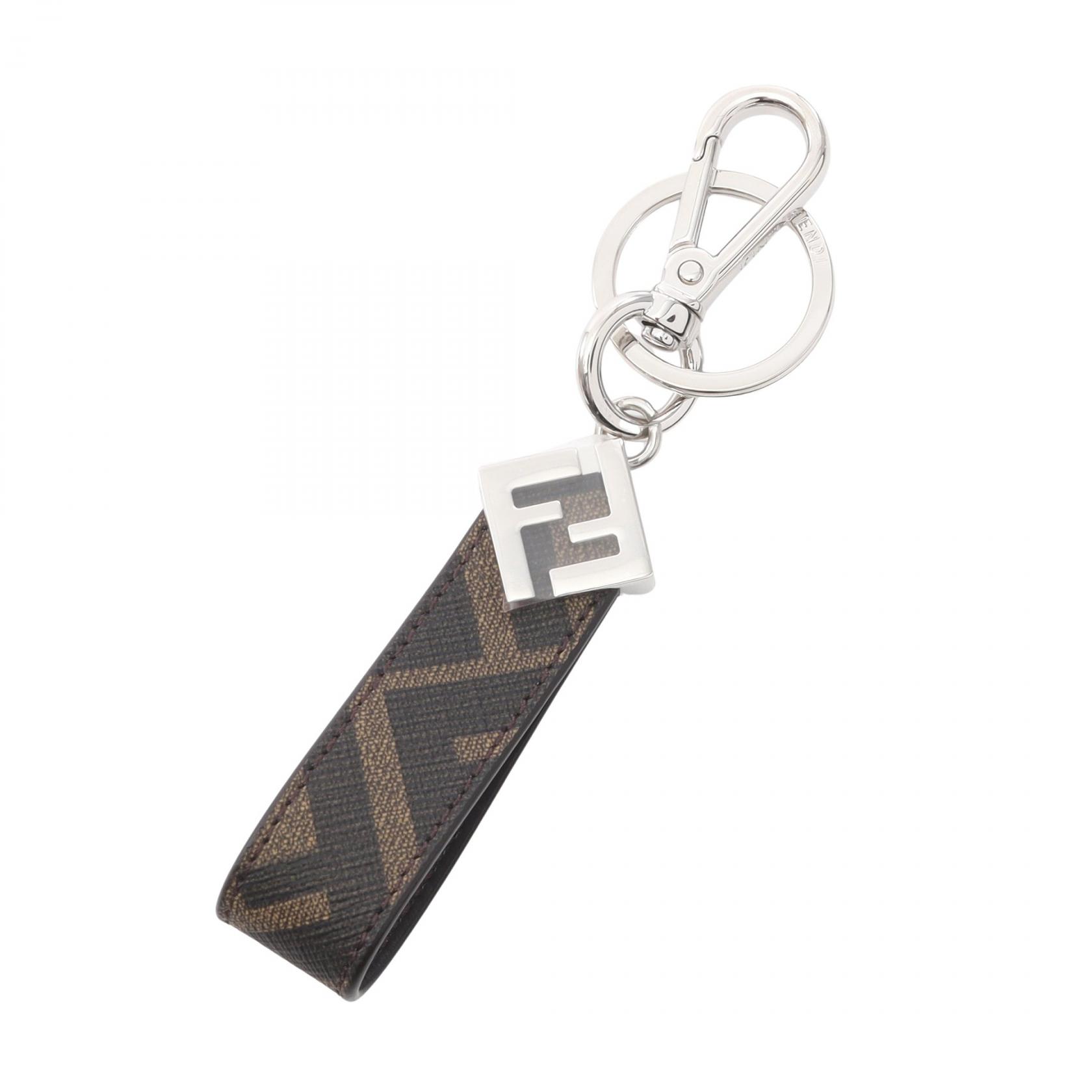 FENDI FF Square Zucca Key ring holder 7AP100AFCBF19KW canvas Brown