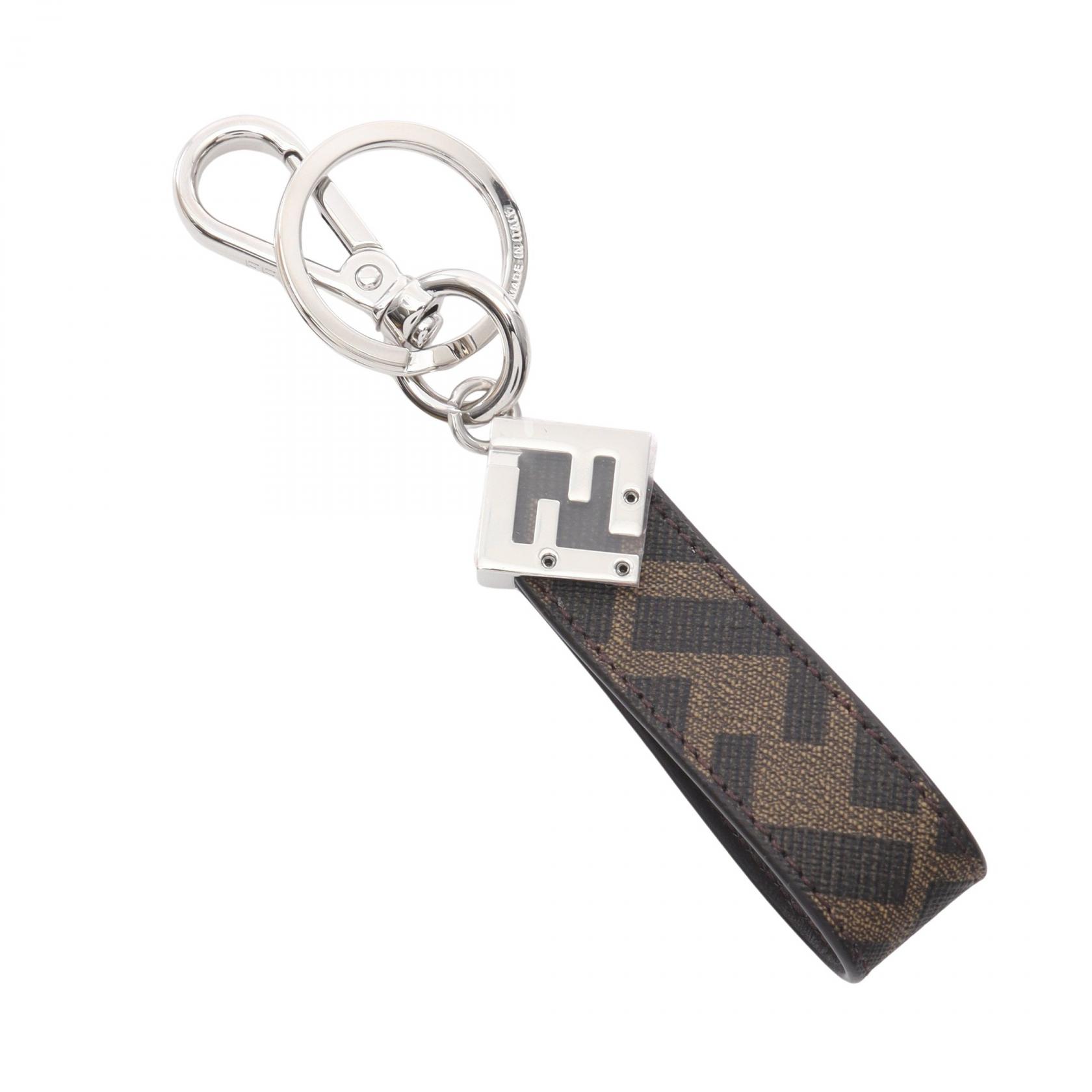 FENDI FF Square Zucca Key ring holder 7AP100AFCBF19KW canvas Brown