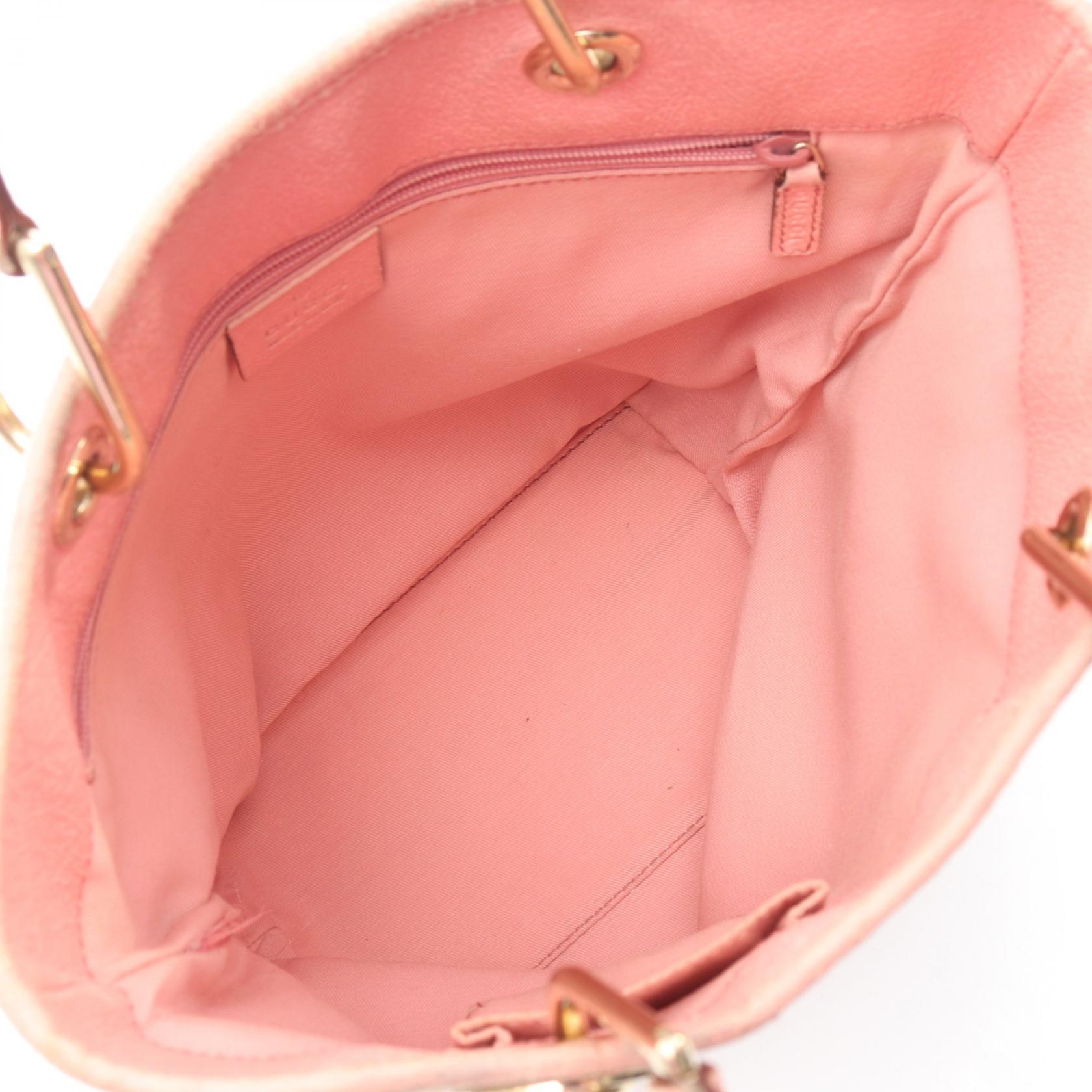 GUCCI GG canvas Tote Shoulder Bag 120840 leather Beige Pink Used