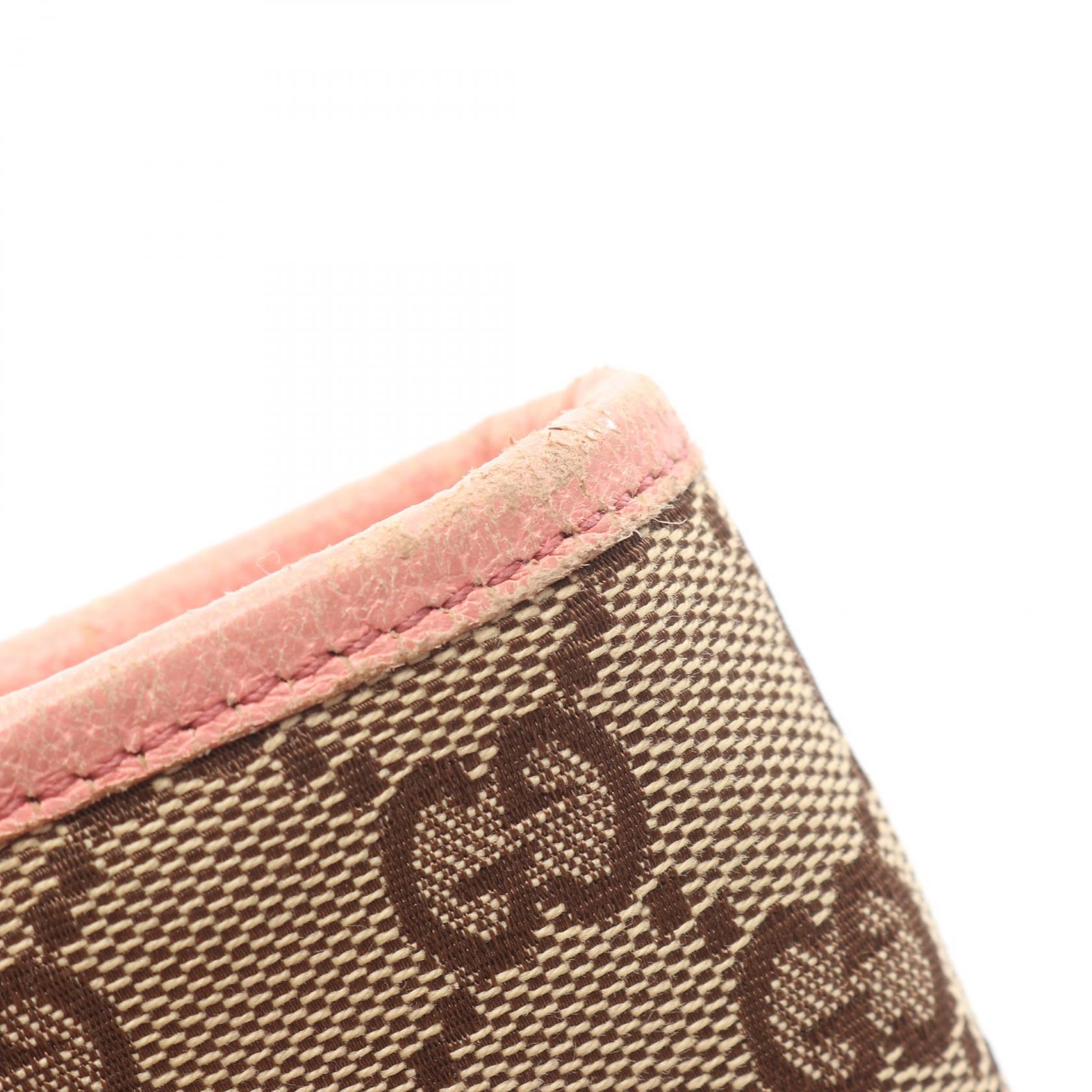 GUCCI GG canvas Tote Shoulder Bag 120840 leather Beige Pink Used